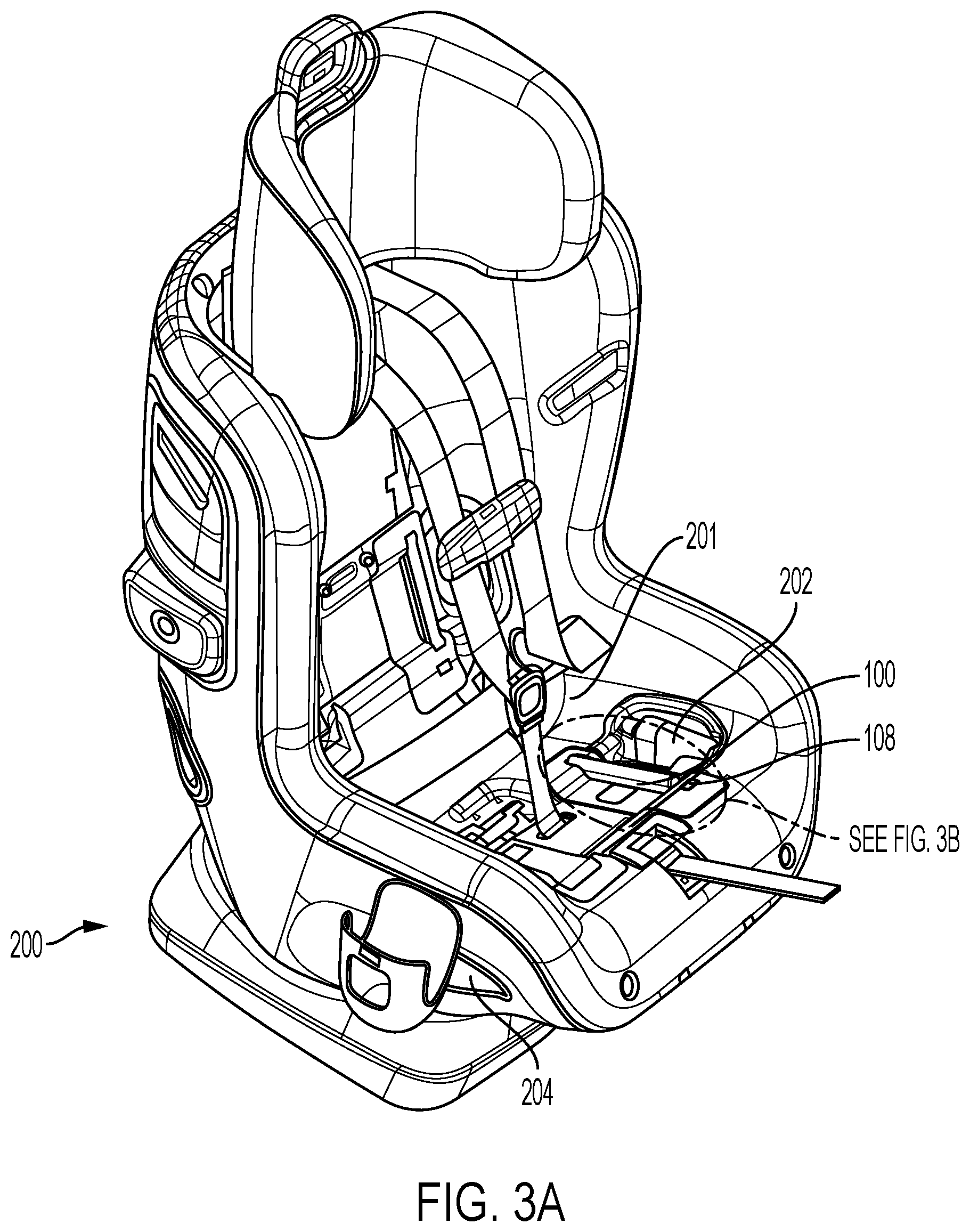 Patent US12479341 Figure 4 – Car seat belt tension indicator