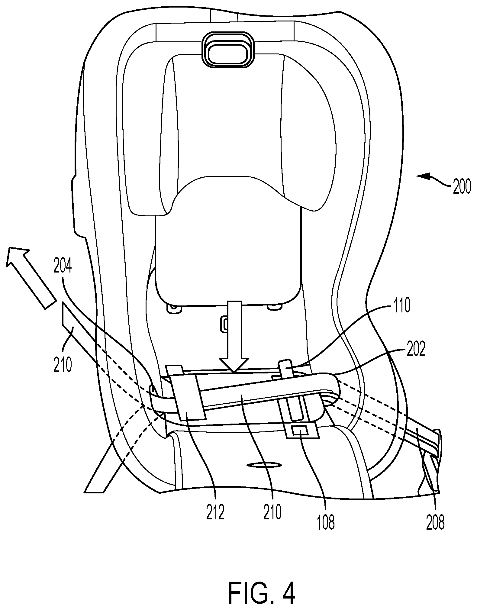 Patent US12479341 Figure 6 – Car seat belt tension indicator