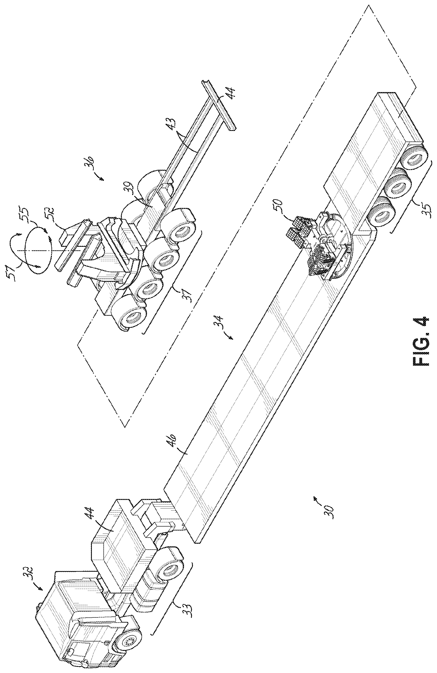 Patent US12479351 Figure 5 – Apparatuses, systems and methods for the transportation of wind turbine blades on roadways