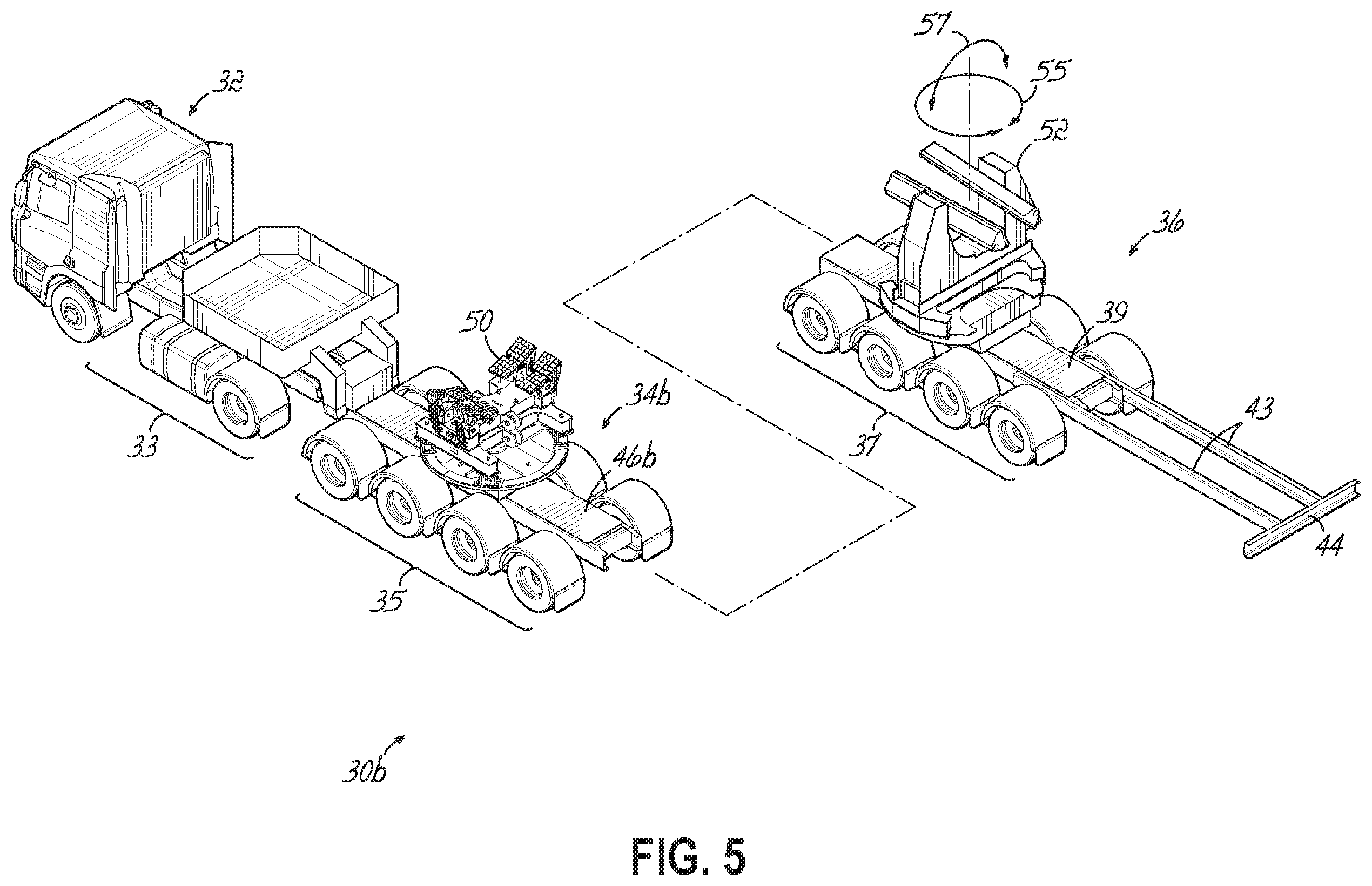 Patent US12479351 Figure 7 – Apparatuses, systems and methods for the transportation of wind turbine blades on roadways
