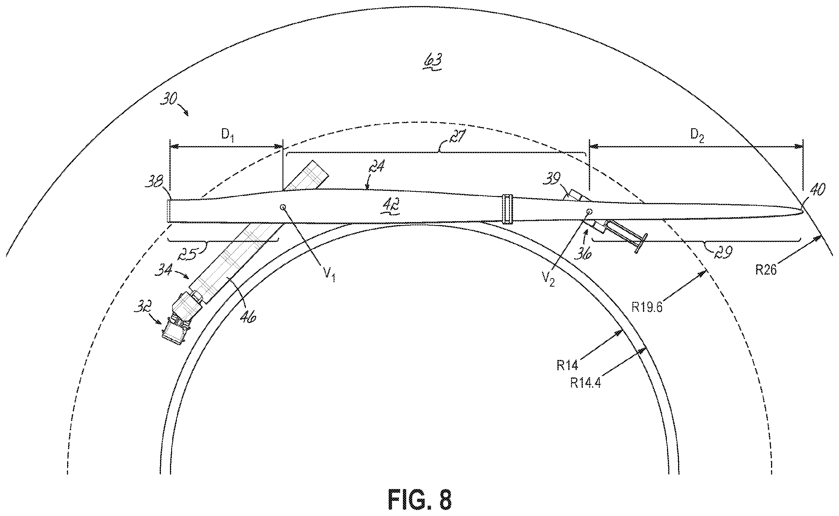 Patent US12479351 Figure 11 – Apparatuses, systems and methods for the transportation of wind turbine blades on roadways