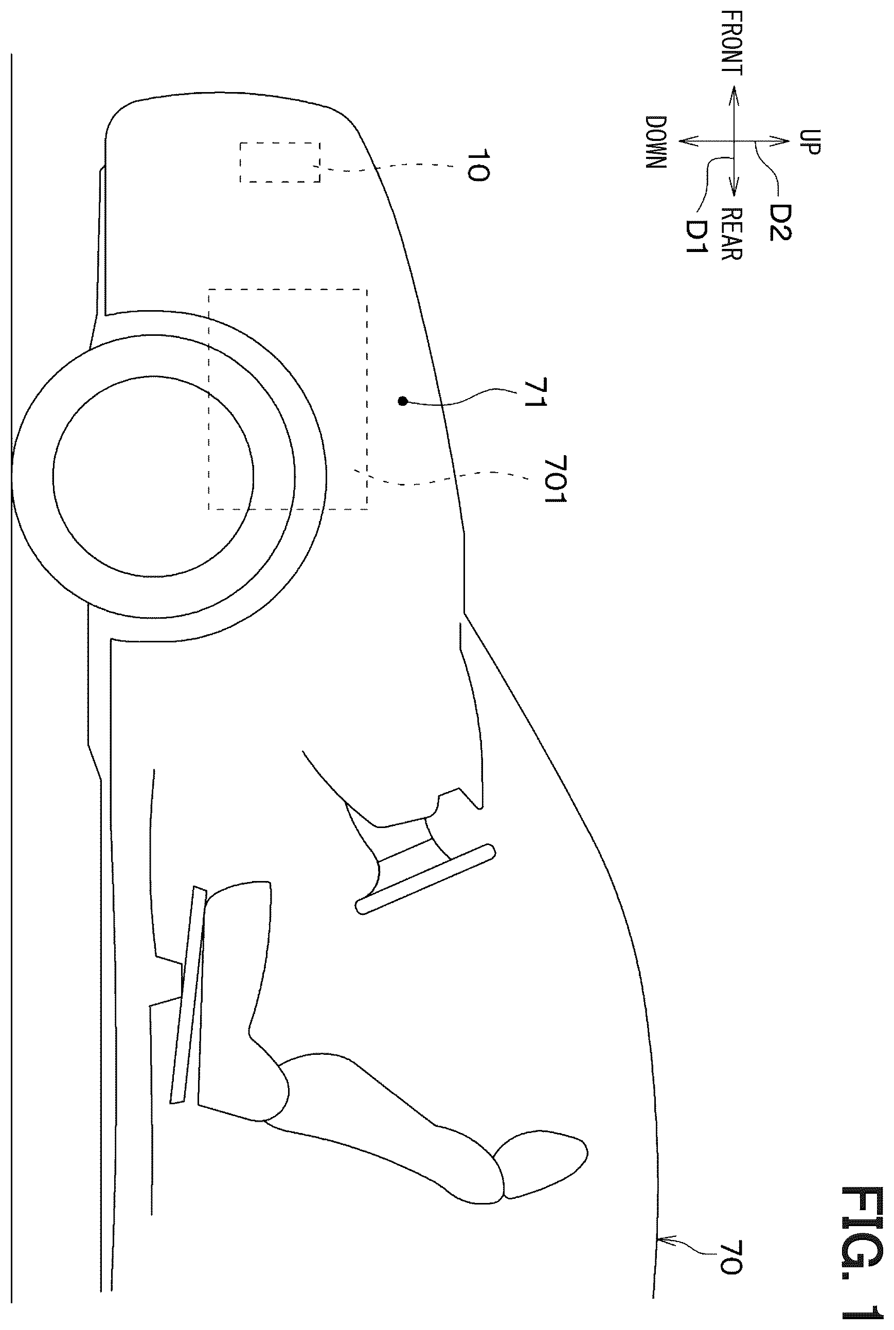 Patent US12479361 — Proximity alarm device — Figure 1