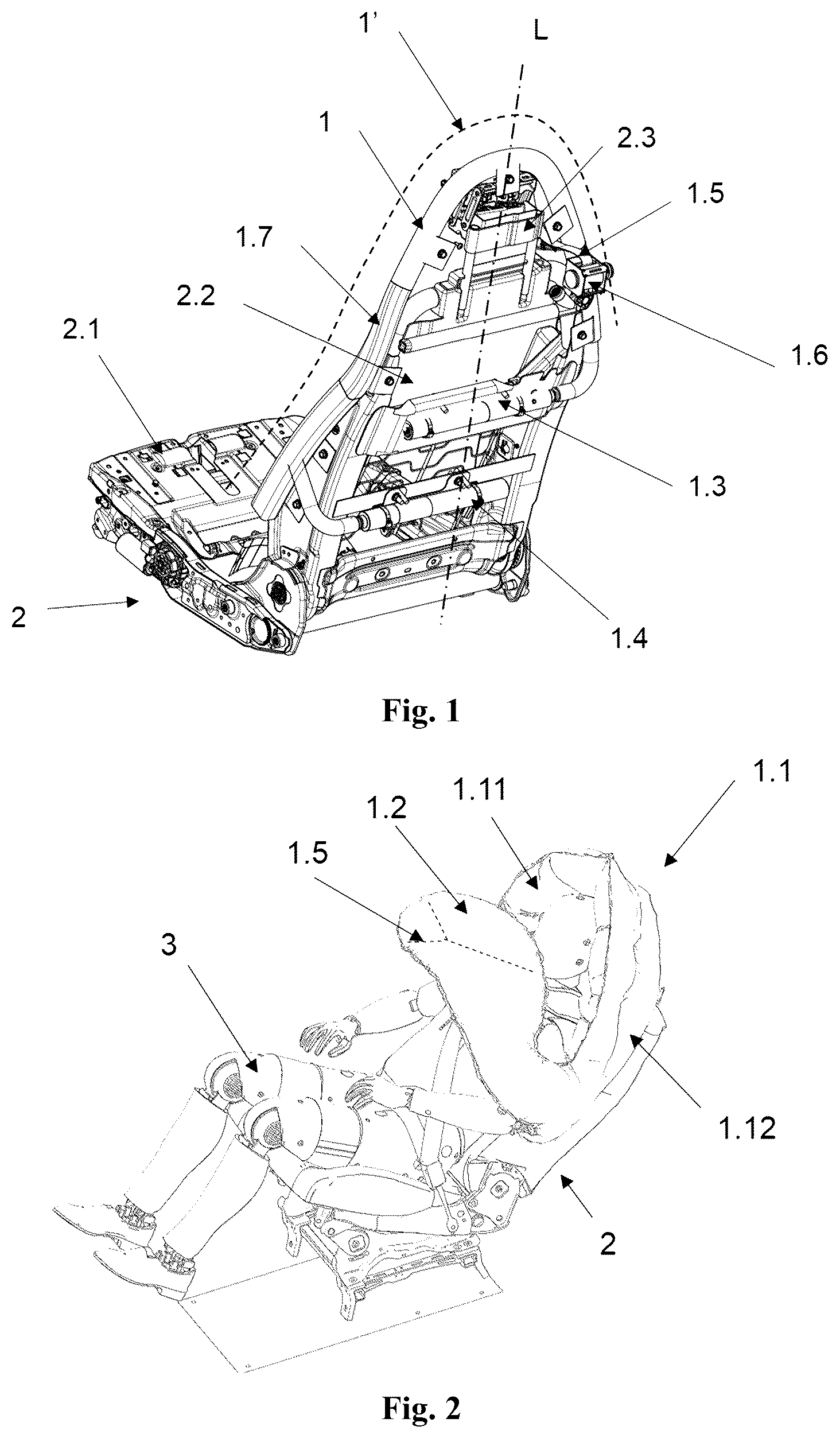 Patent US12479390 Figure 1 – Safety airbag device, vehicle seat and vehicle