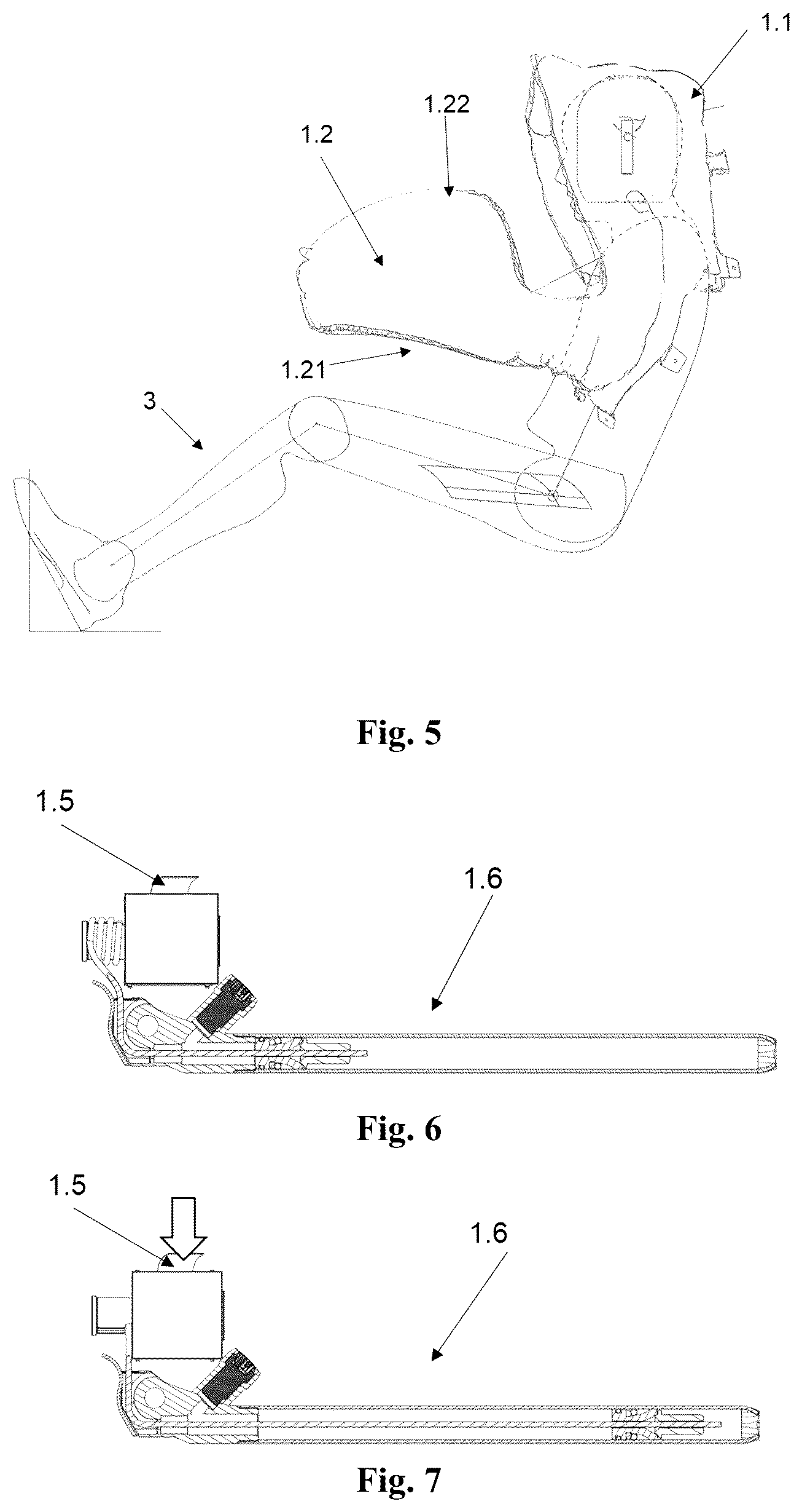 Patent US12479390 Figure 3 – Safety airbag device, vehicle seat and vehicle