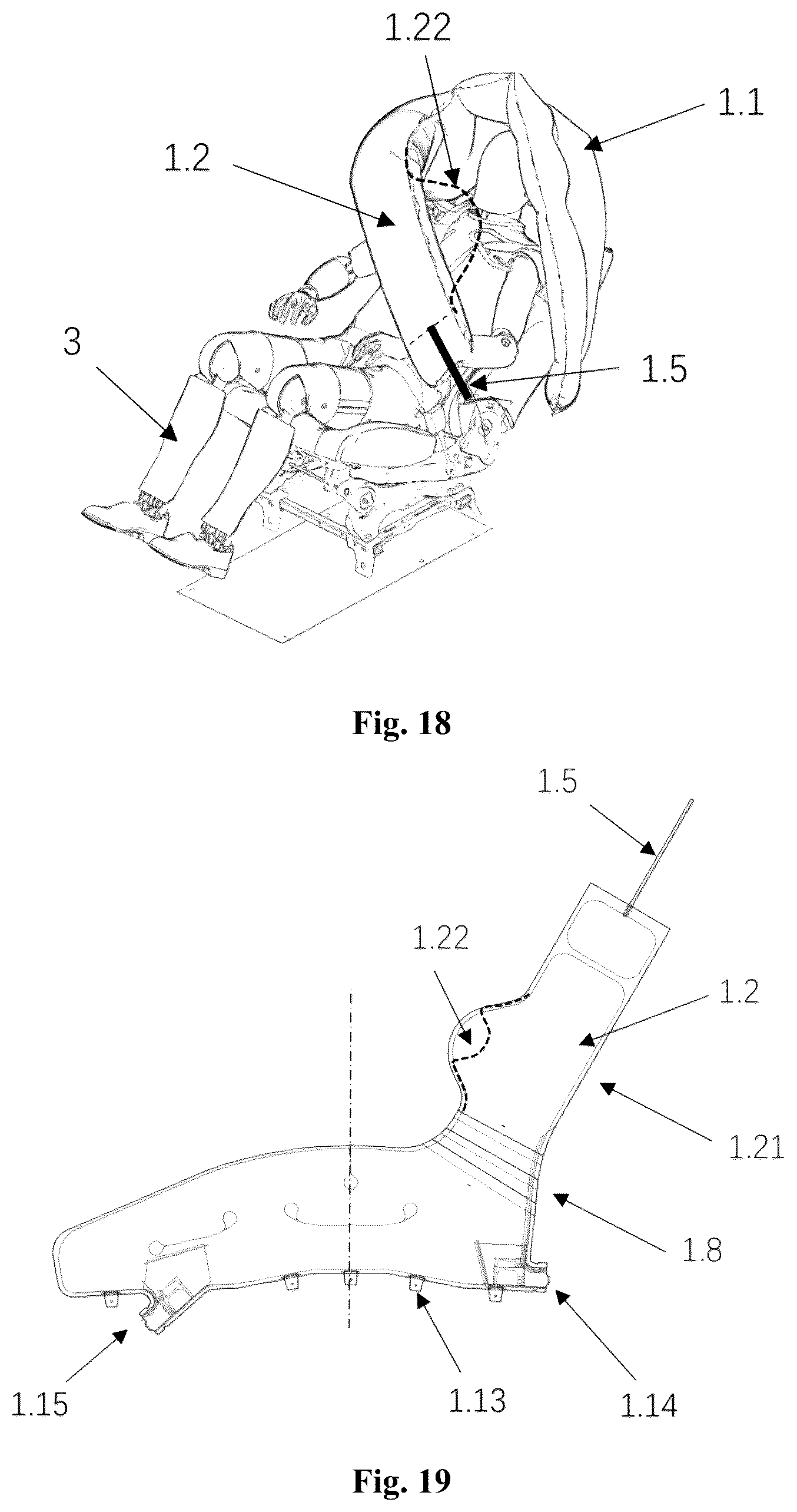 Patent US12479390 Figure 9 – Safety airbag device, vehicle seat and vehicle