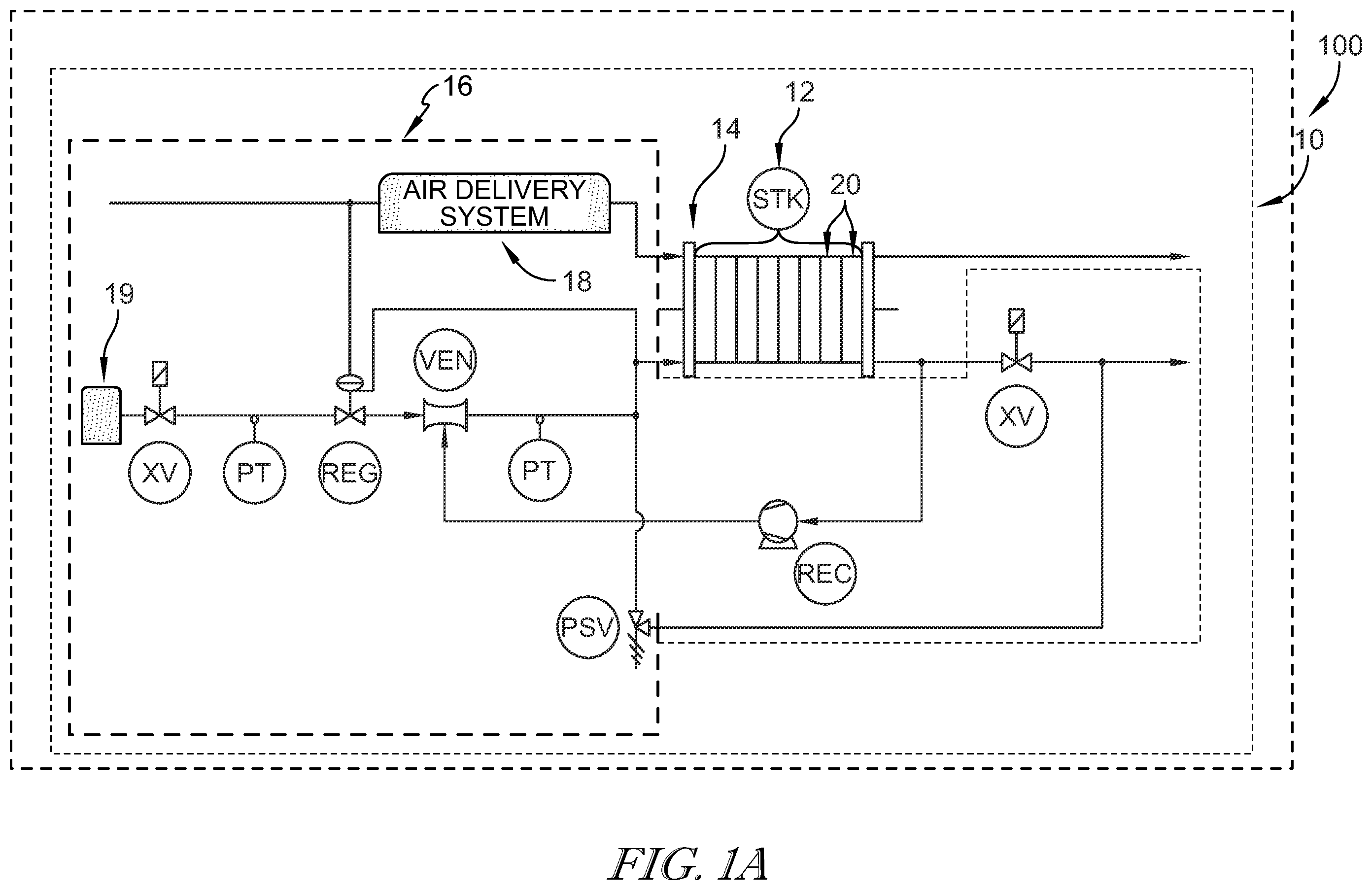 Patent US12479402 Figure 1 – Fuel refilling system and method for equipment powered by fuel