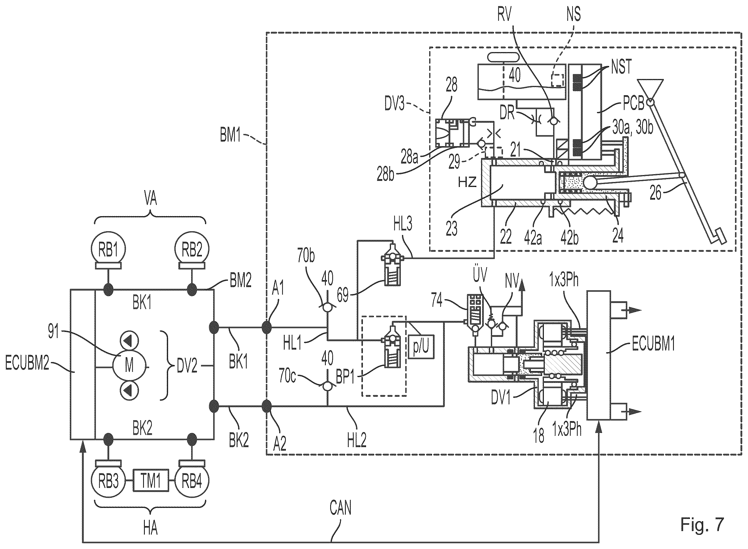 Patent US12479404 Figure 7 – Driving dynamics system, electric vehicle with central control