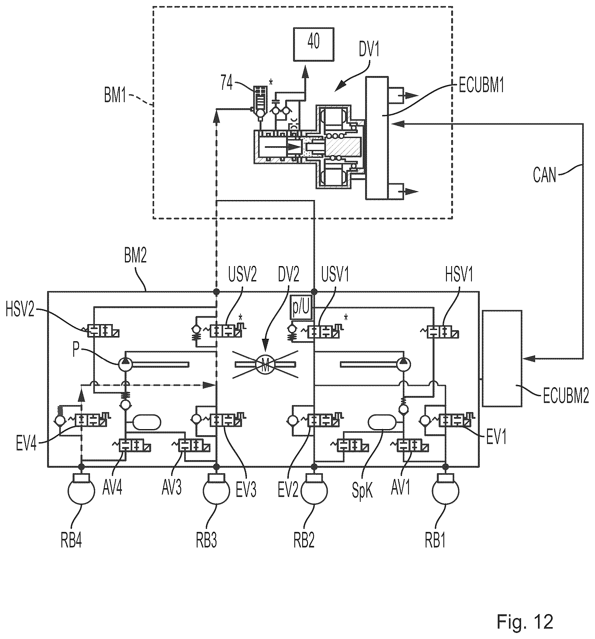 Patent US12479404 Figure 12 – Driving dynamics system, electric vehicle with central control