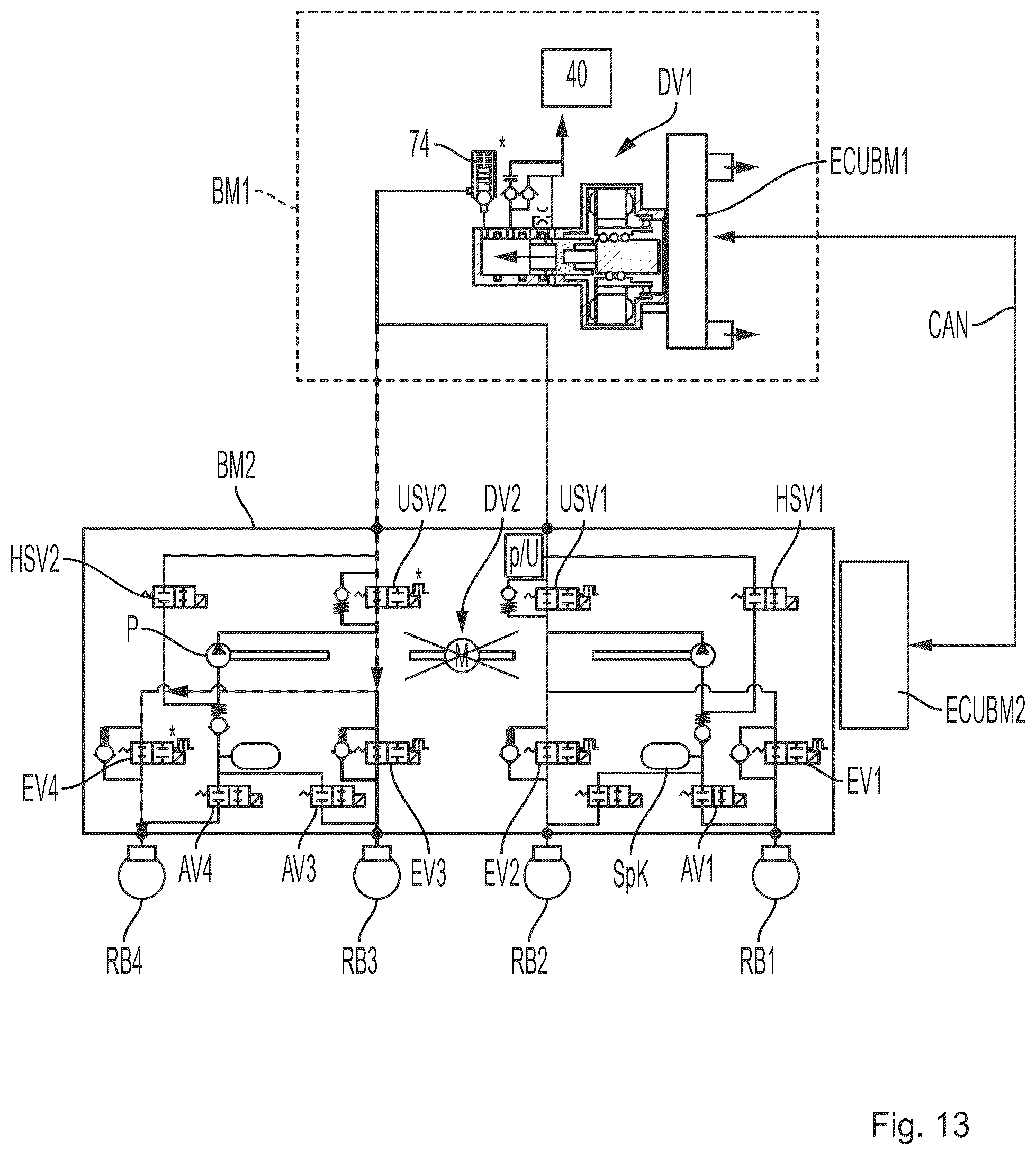 Patent US12479404 Figure 13 – Driving dynamics system, electric vehicle with central control