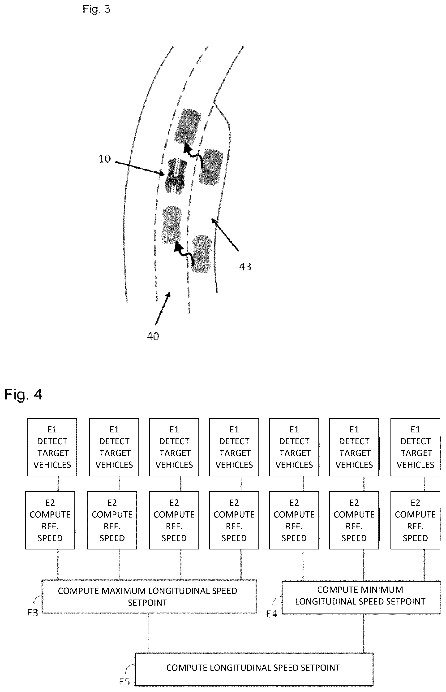 Patent US12479429 Figure 2 – Method for automatically managing the longitudinal speed of a vehicle
