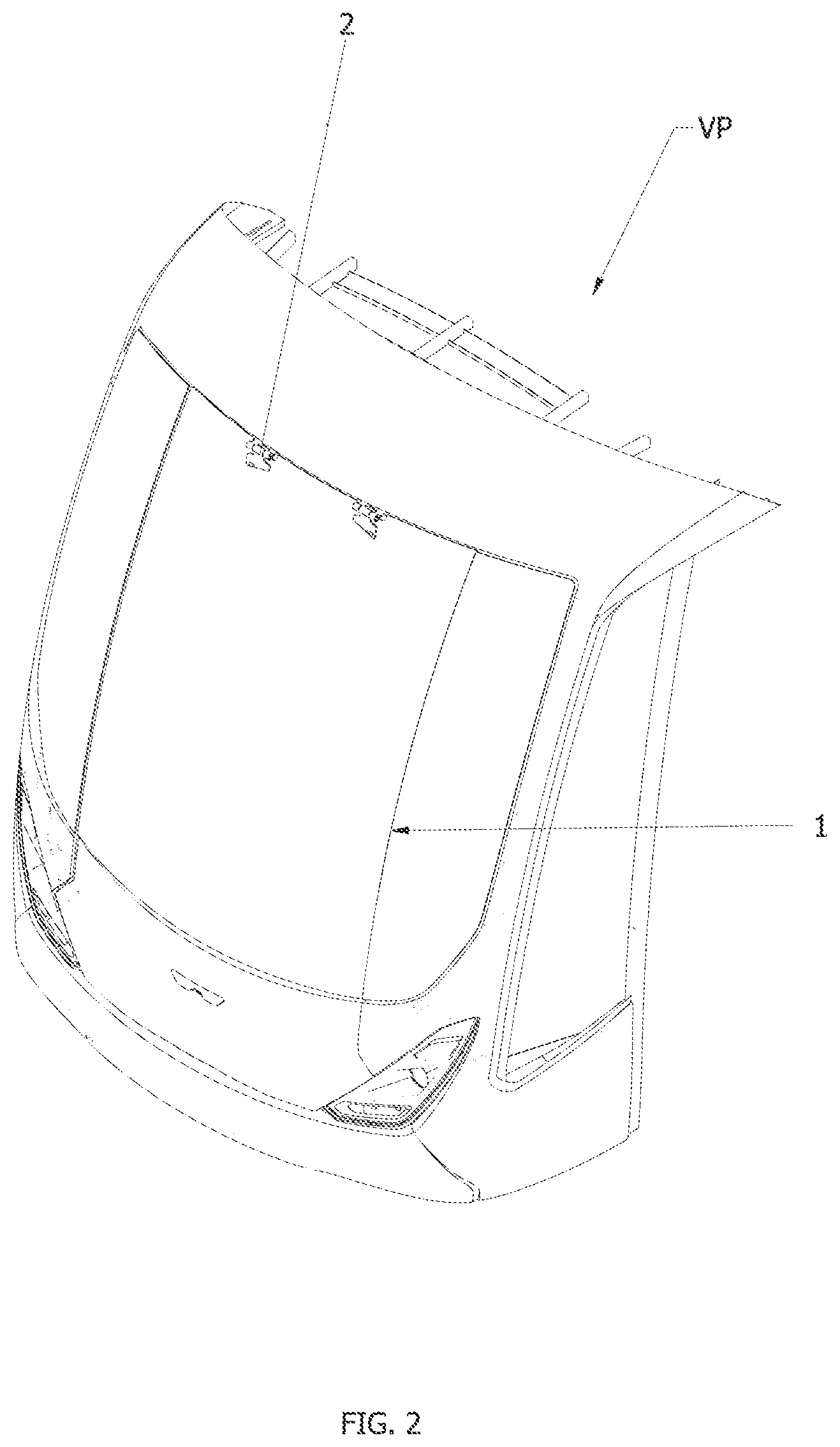 Patent US12479479 Figure 2 – Emergency front door for pneumatically-propelled vehicles on an elevated track