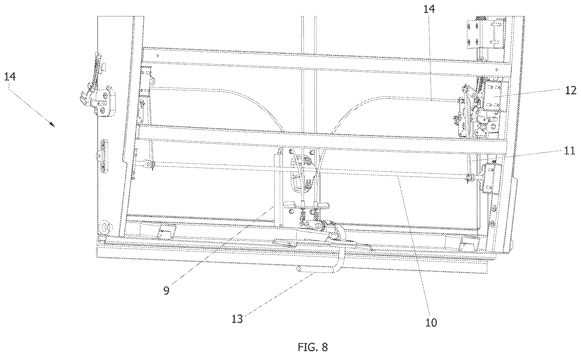 Patent US12479479 Figure 7 – Emergency front door for pneumatically-propelled vehicles on an elevated track