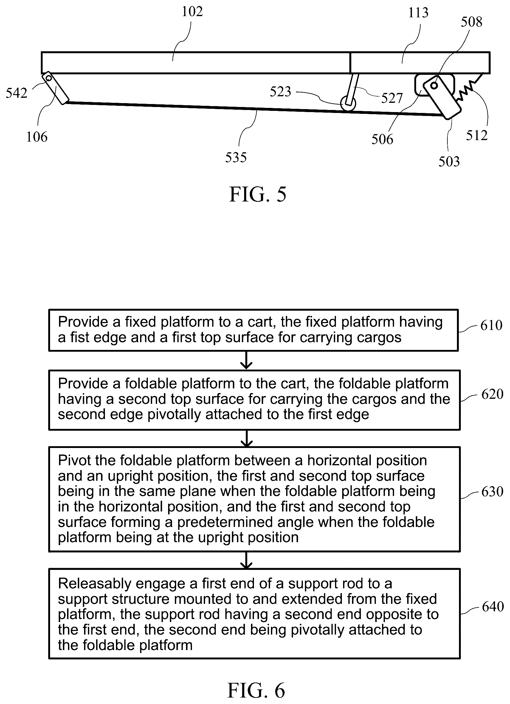 Patent US12479486 Figure 4 – Cart with a foldable platform