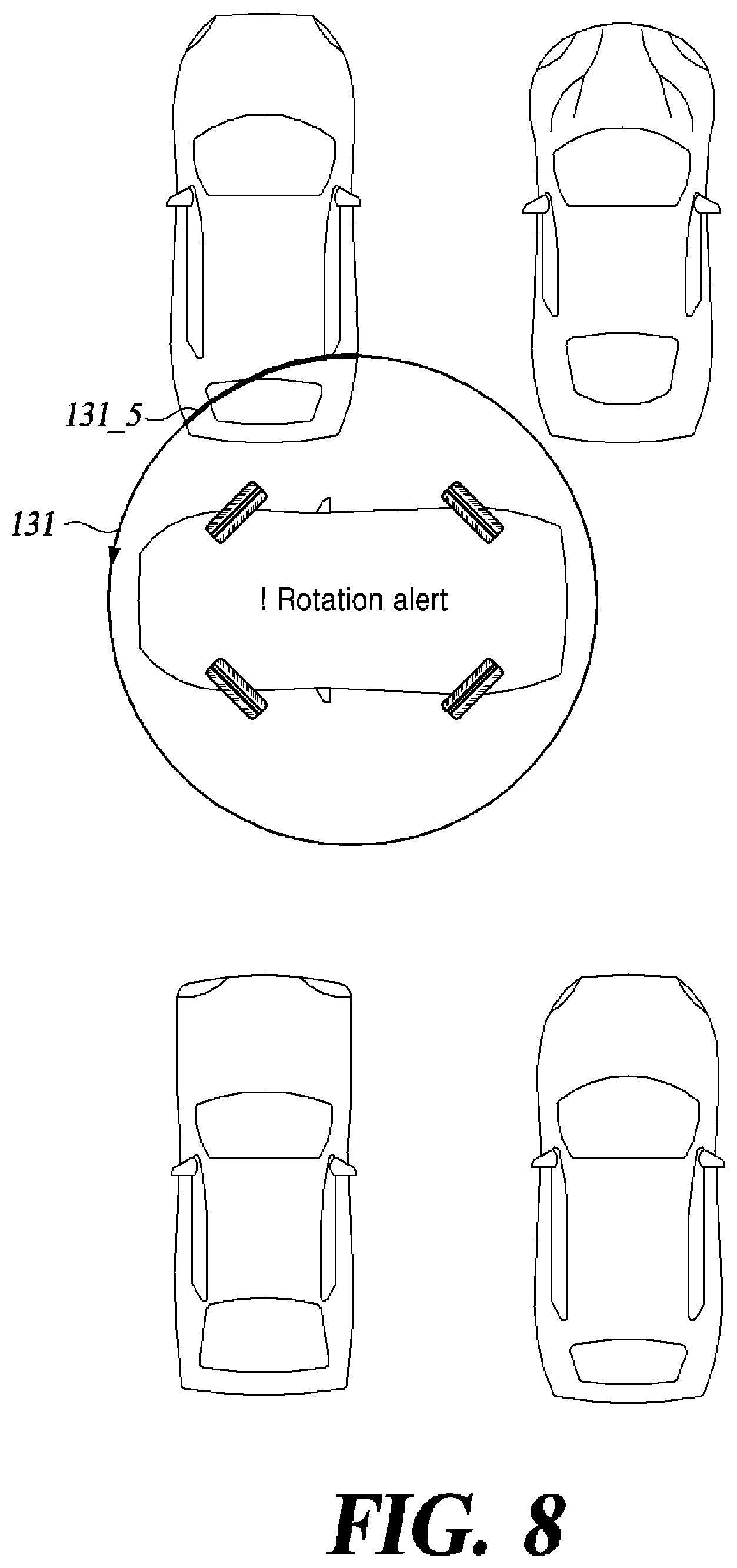 Patent US12479505 Figure 8 – Method and apparatus for providing guidelines for parking and stopping of vehicle
