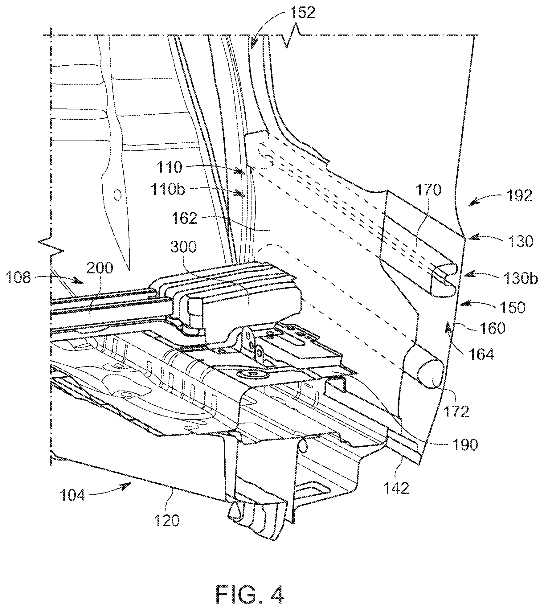 Patent US12479507 Figure 4 – Side structure for a vehicle