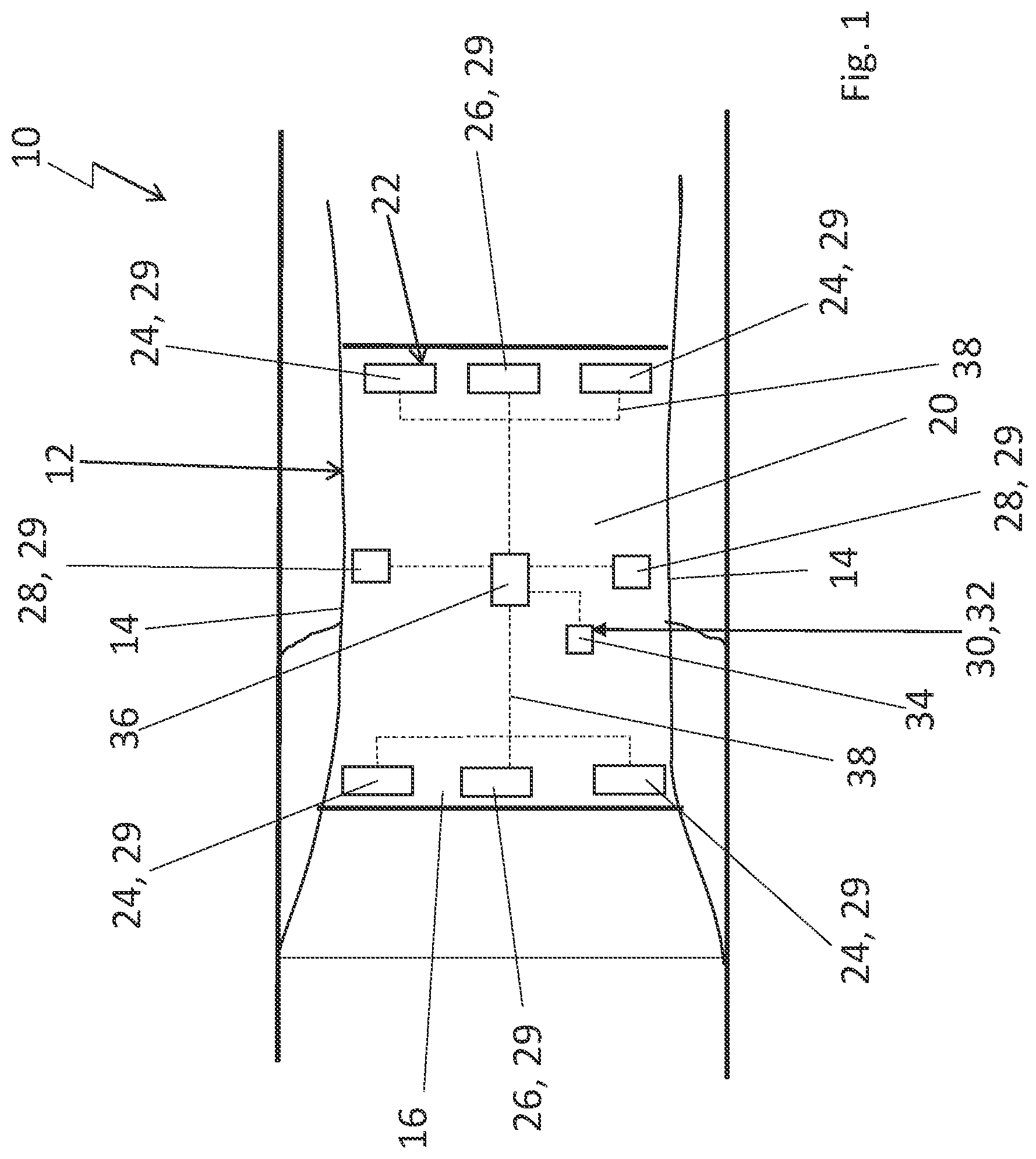 Patent US12479511 Figure 1 – Roof for a motor vehicle having a sensor system for detecting a vehicle environment