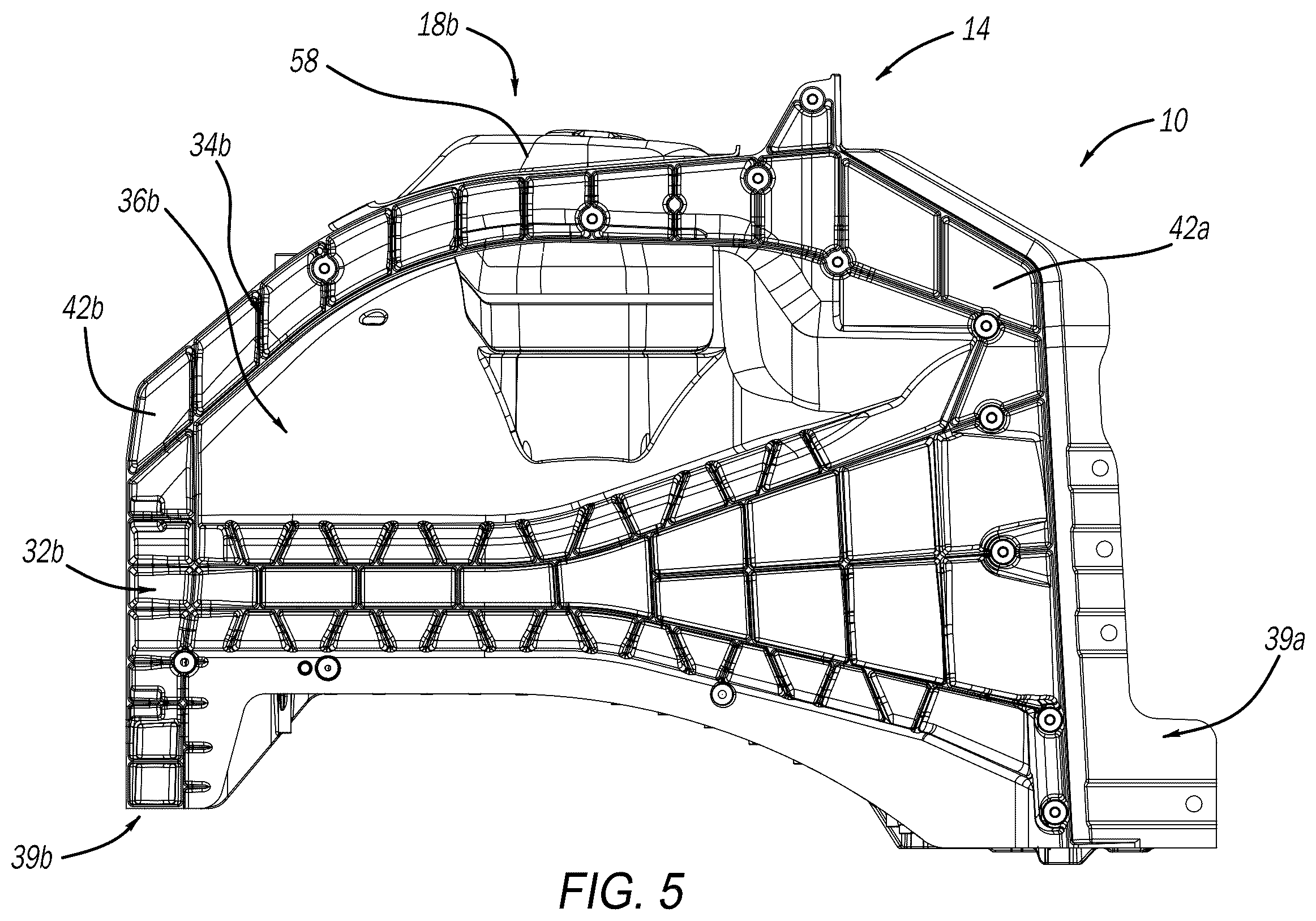 Patent US12479513 Figure 5 – Vehicle structural assembly having strut caps