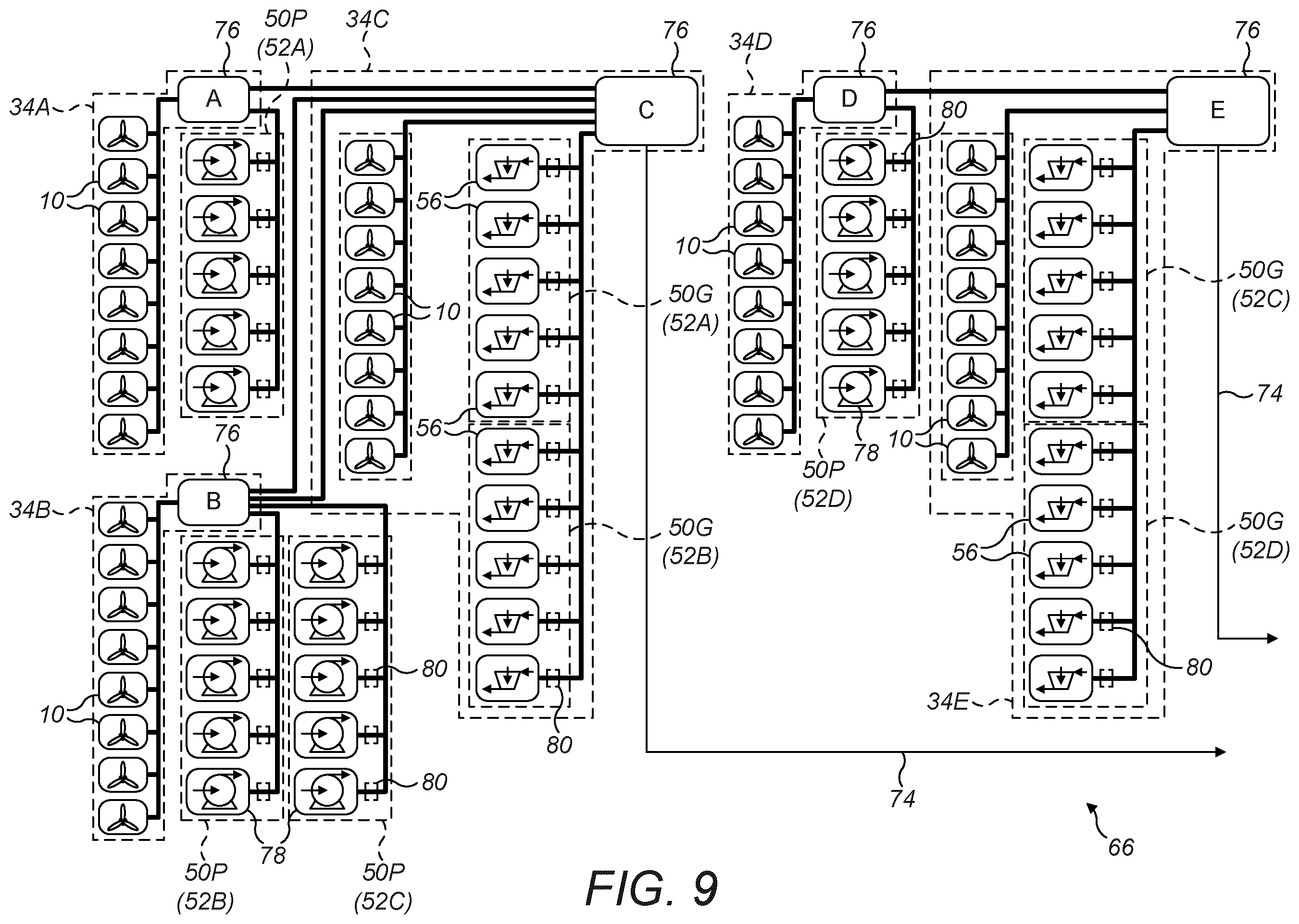 Patent US12479536 Figure 9 – Generation of electrical power offshore