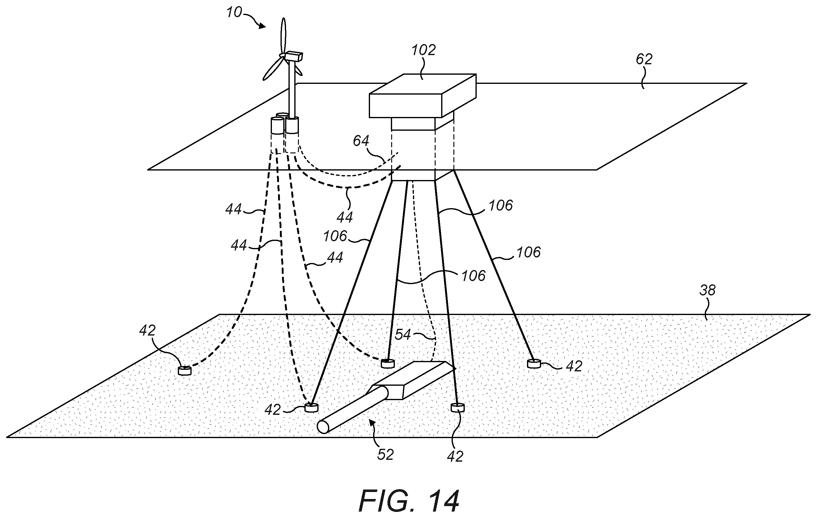 Patent US12479536 Figure 14 – Generation of electrical power offshore