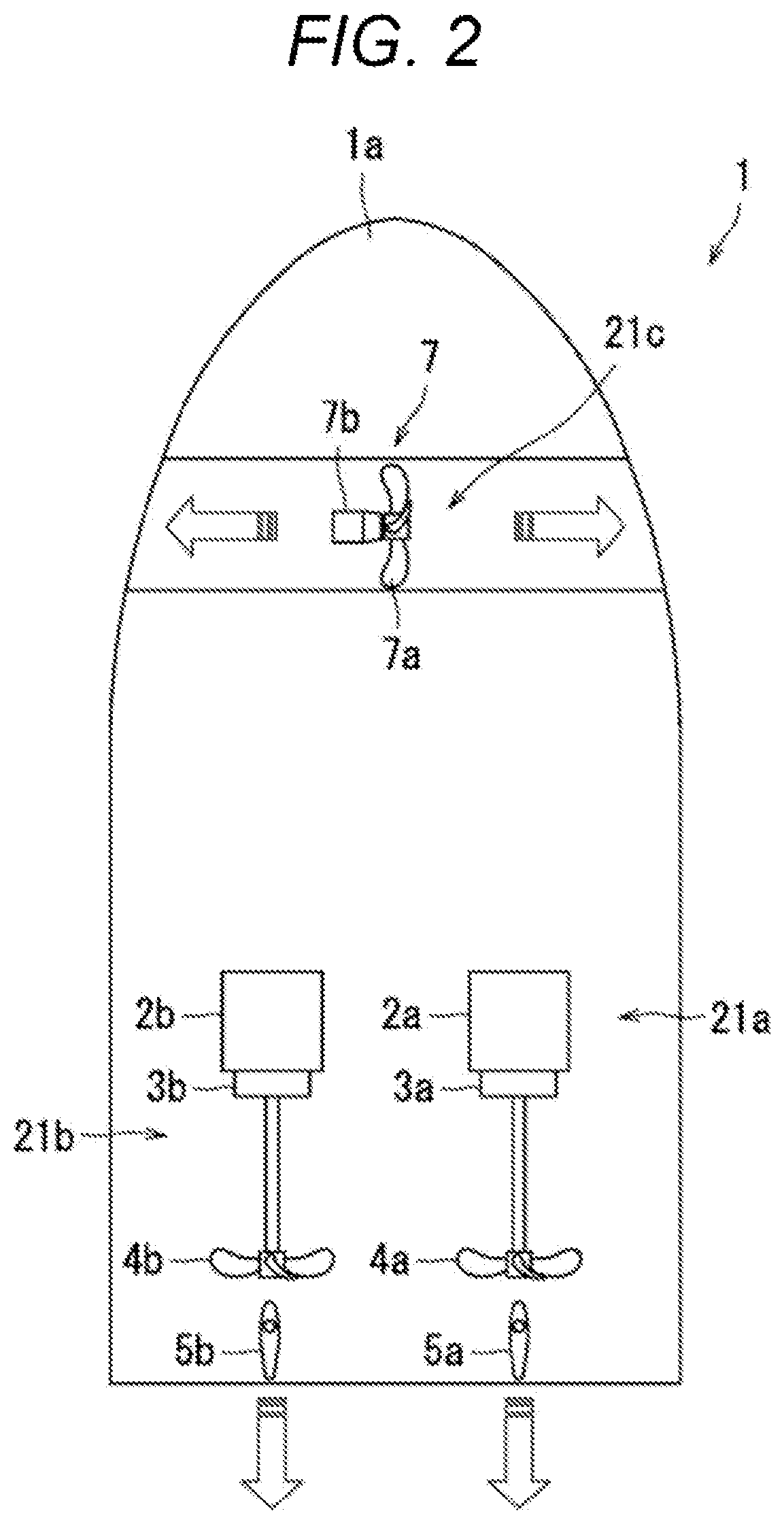 Patent US12479547 Figure 2 – Ship maneuvering device and ship