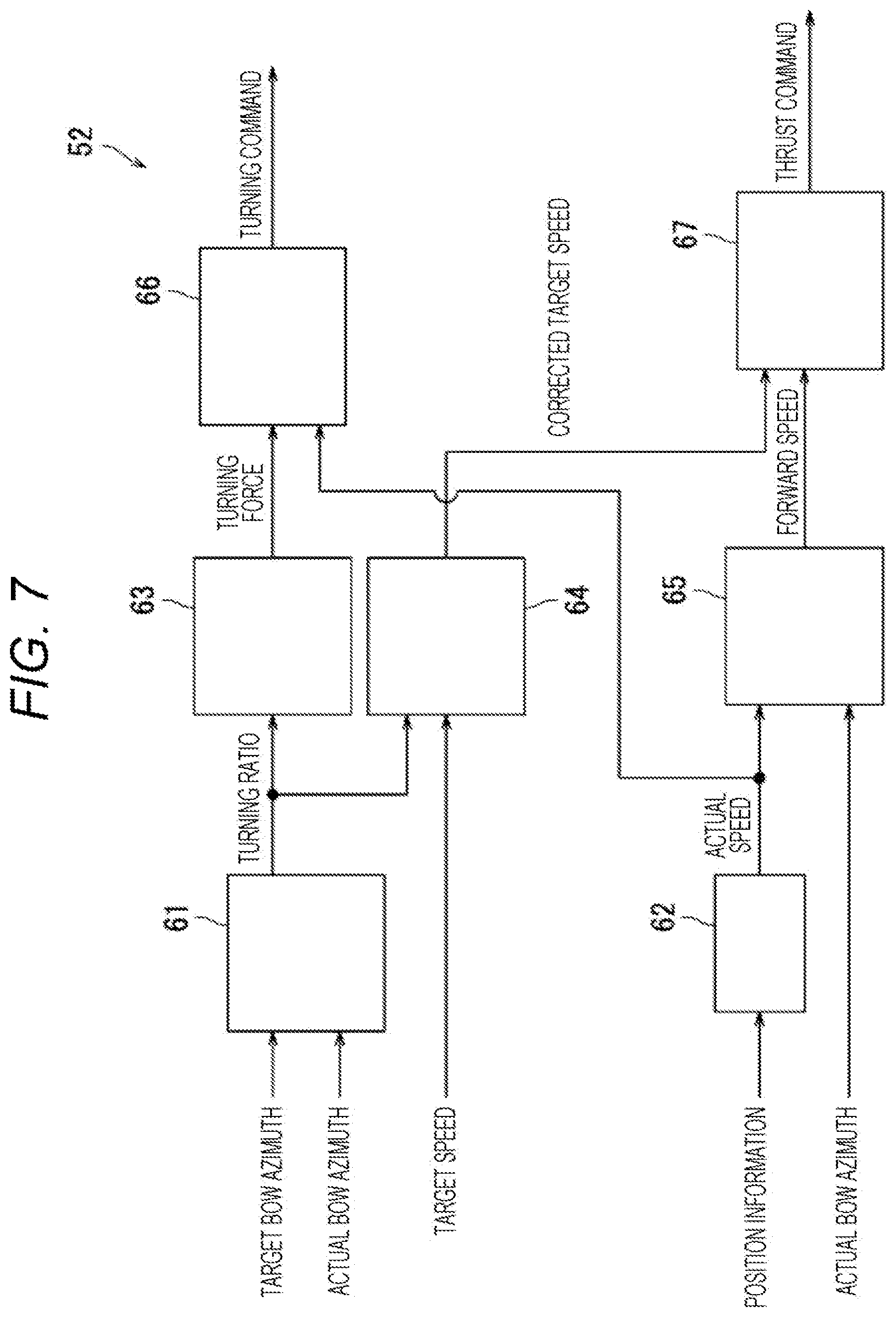 Patent US12479547 Figure 7 – Ship maneuvering device and ship