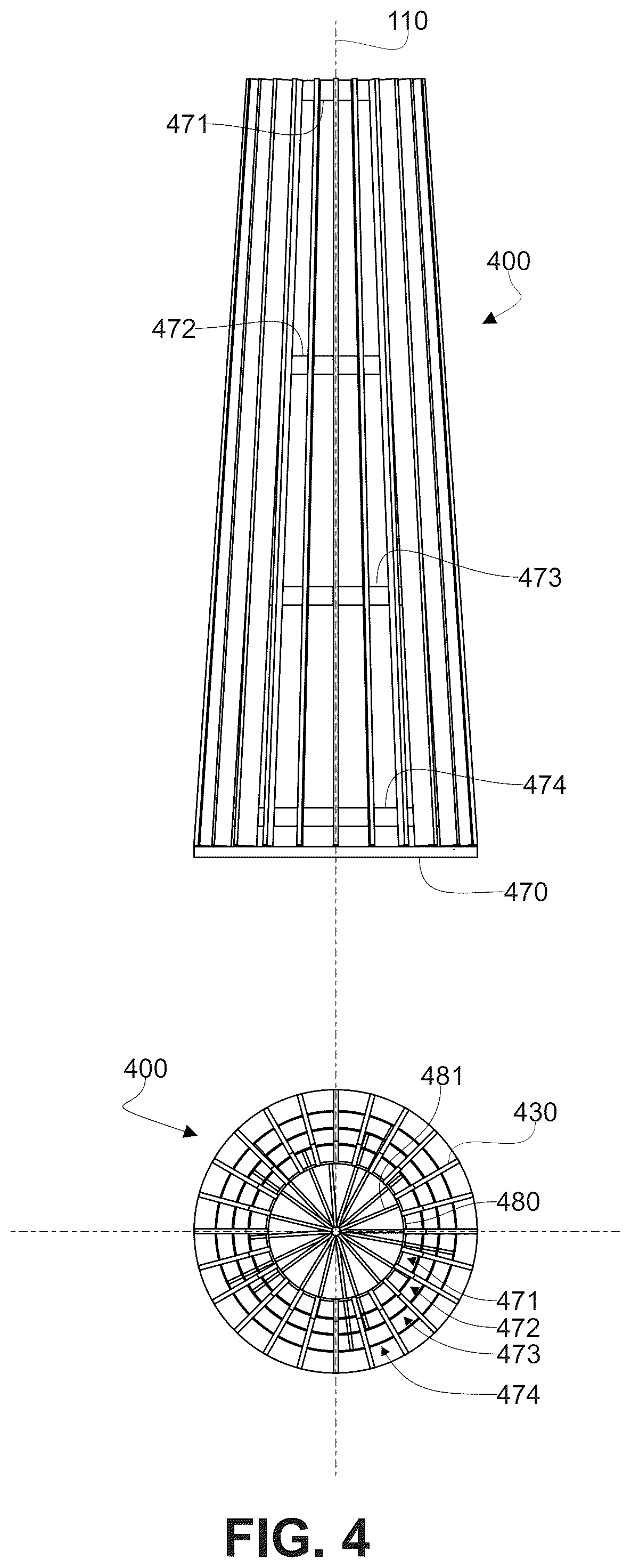 Patent US12479549 Figure 4 – Structure for a Flettner-type rotary rigging