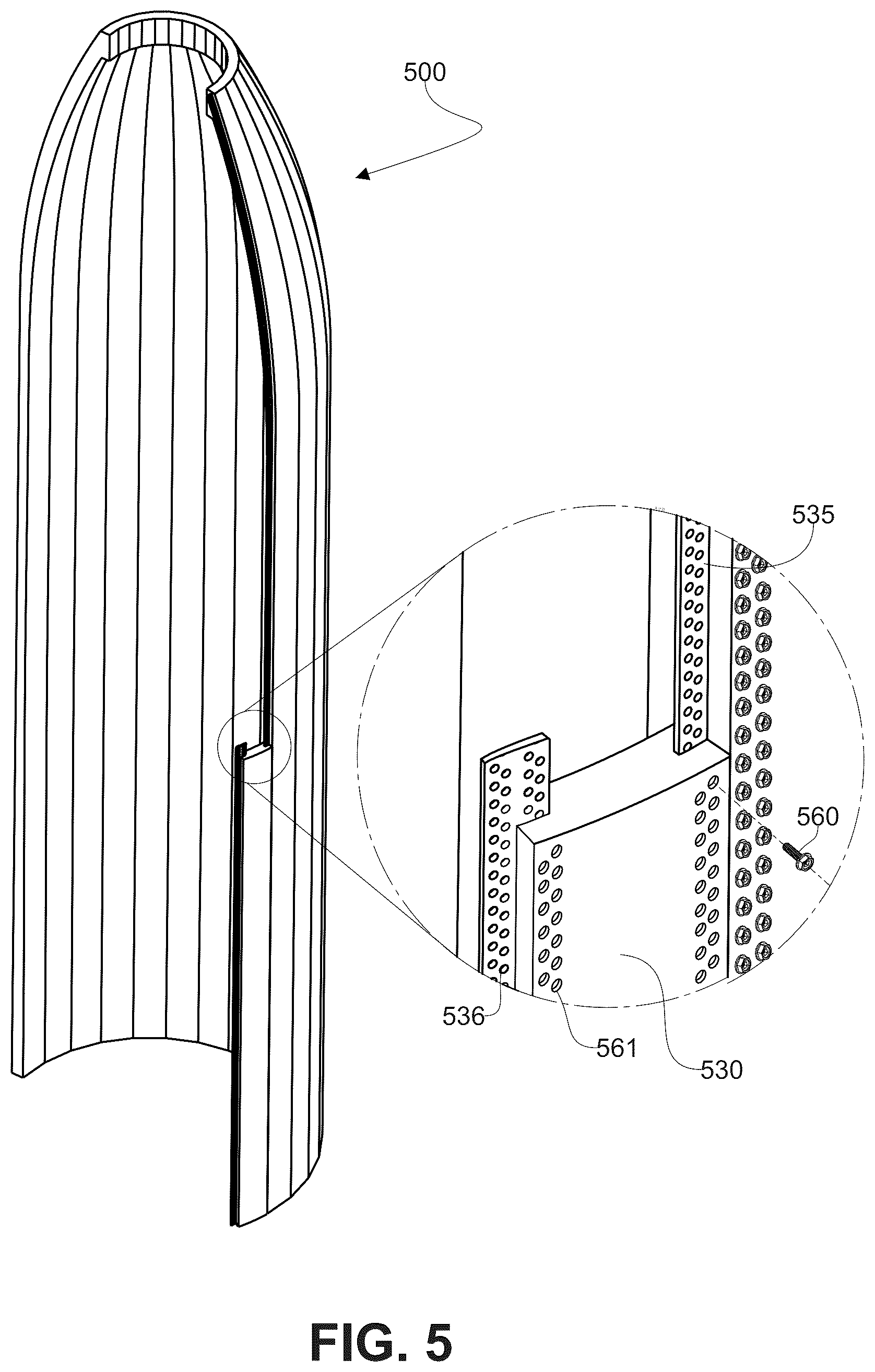 Patent US12479549 Figure 5 – Structure for a Flettner-type rotary rigging
