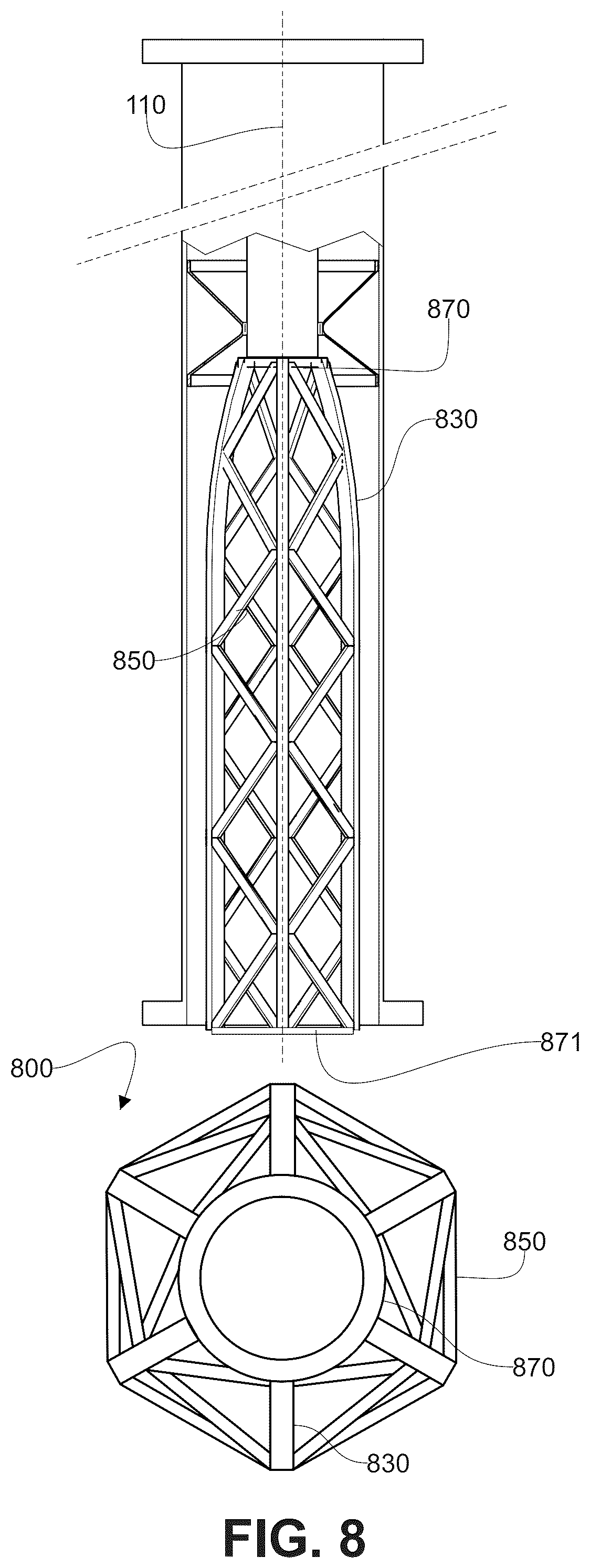 Patent US12479549 Figure 8 – Structure for a Flettner-type rotary rigging
