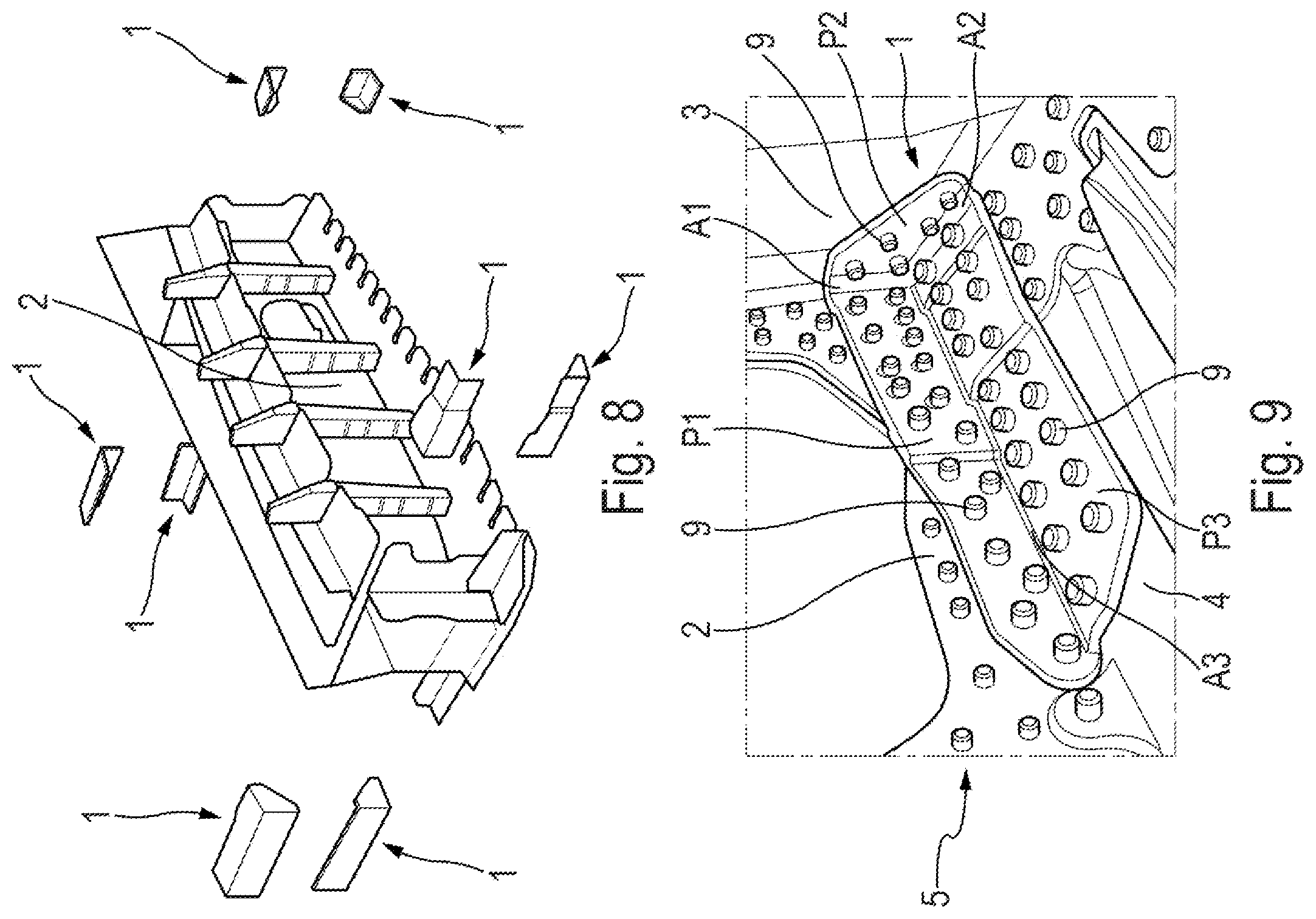 Patent US12479562 Figure 4 – Flexible corner fitting intended to contribute to a connection between at least three walls of at least one aircraft box structure