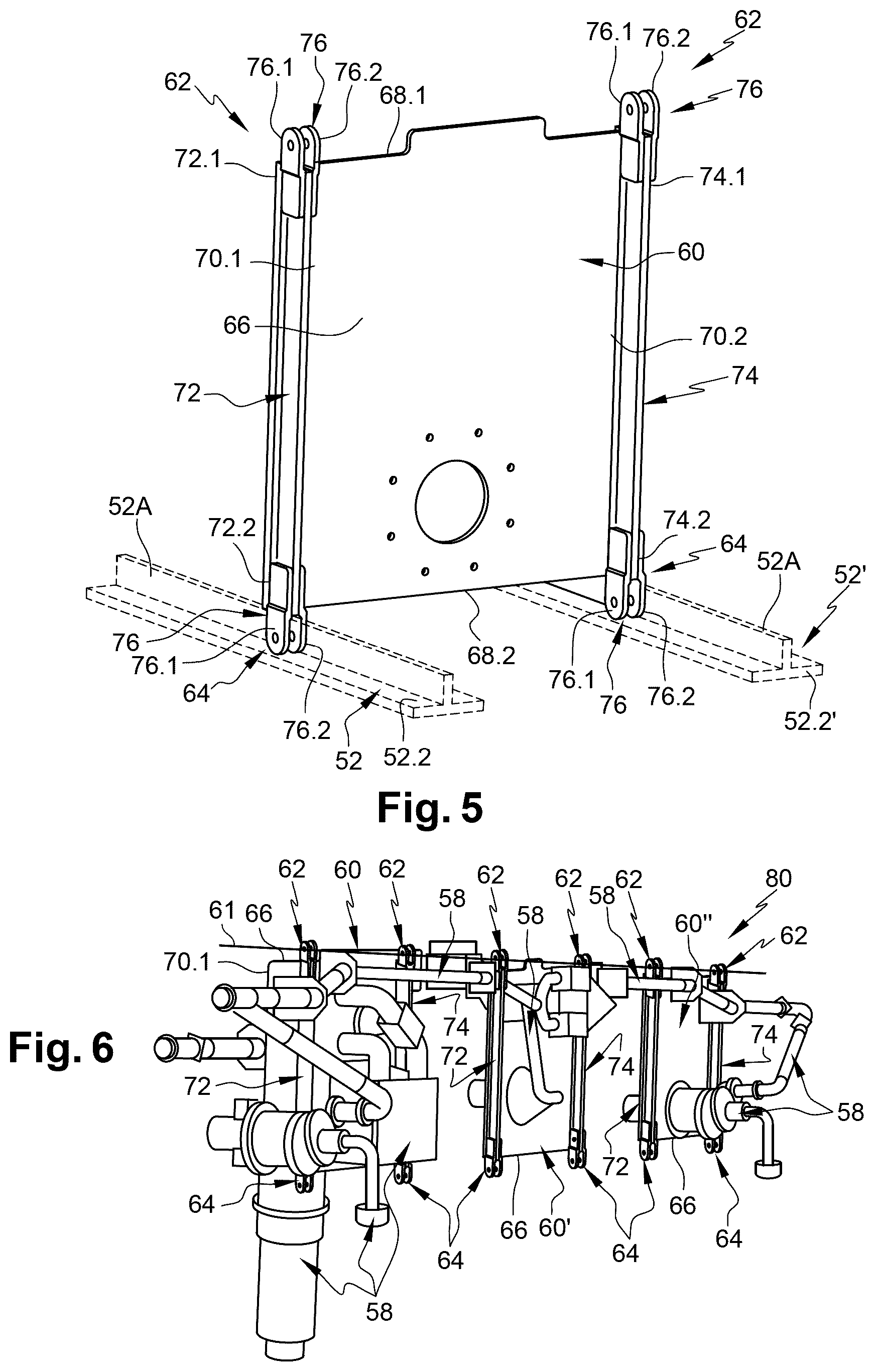 Patent US12479566 Figure 3 – Method for assembling an aircraft central wing box involving a step of fastening the equipment to at least one assembly support situated outside the central wing box