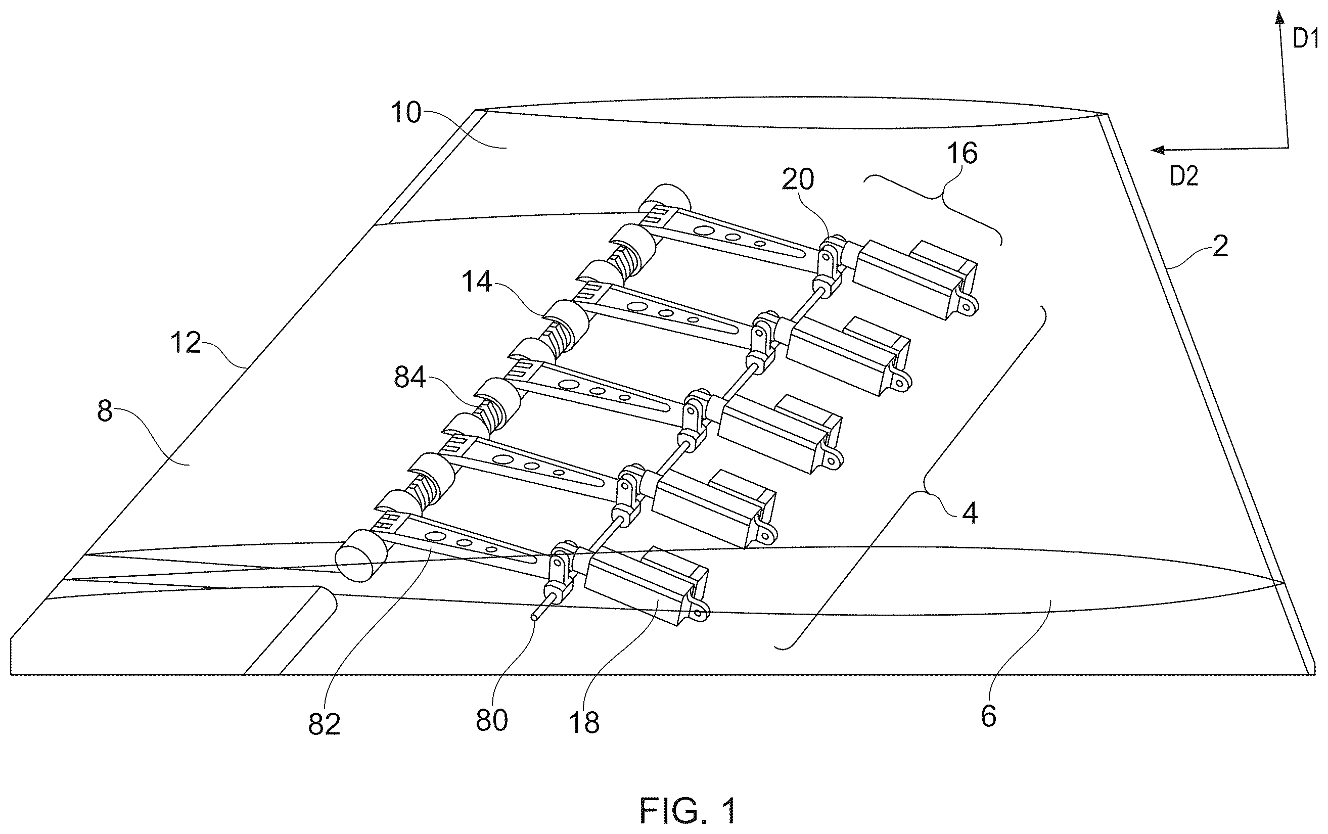Patent US12479572 Figure 1 – Actuation system