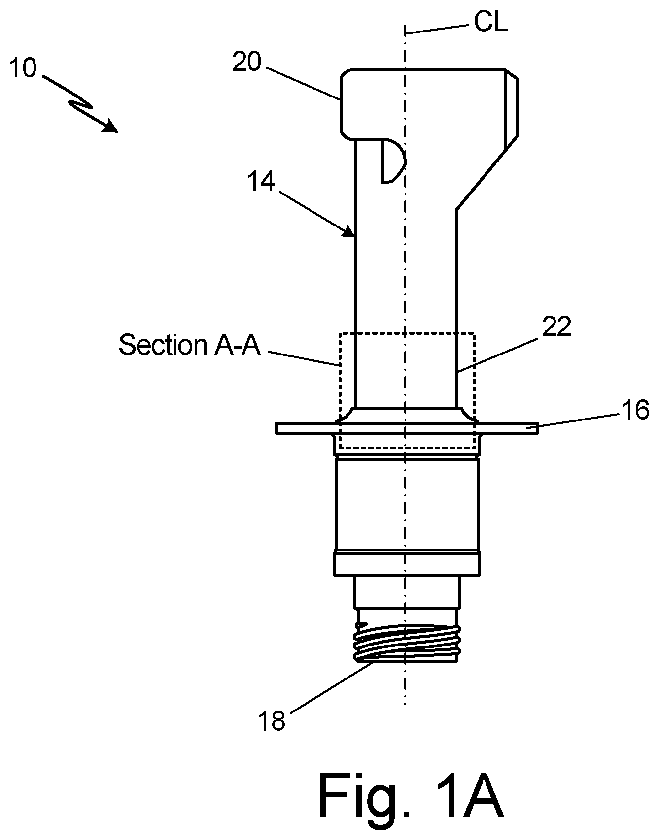 Patent US12479583 Figure 1 – Air data probe electronics housing with retention features