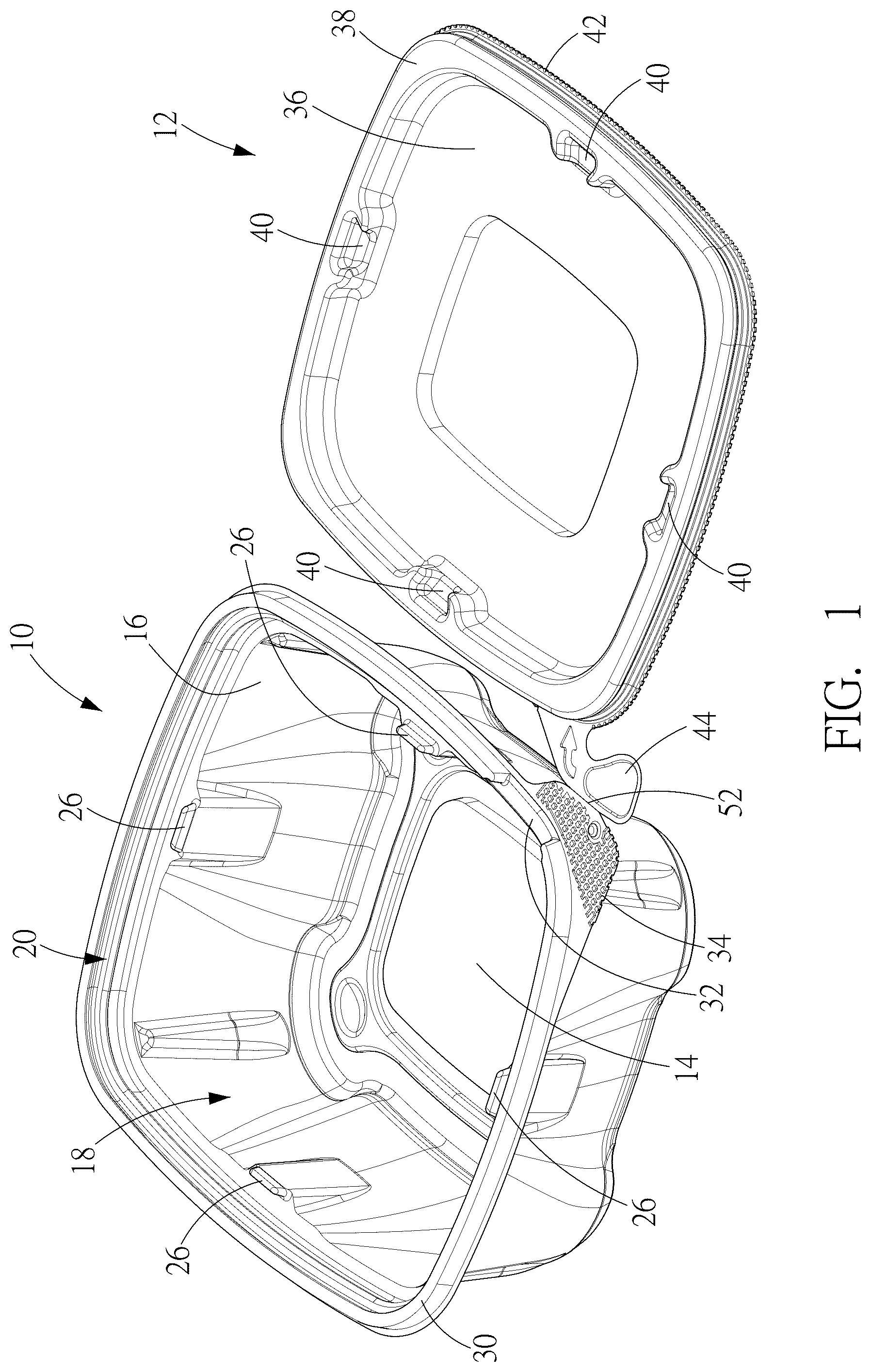 Patent US12479631 — Tamper evident container — Figure 1