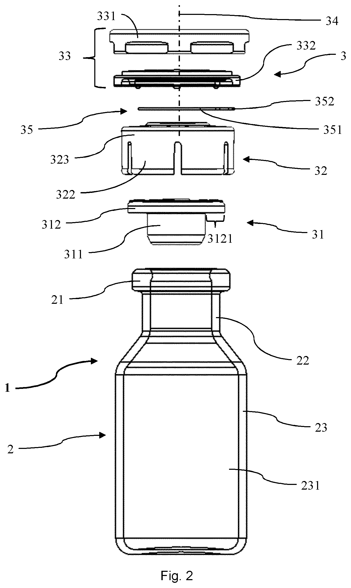 Patent US12479637 Figure 2 – Closure system and kit