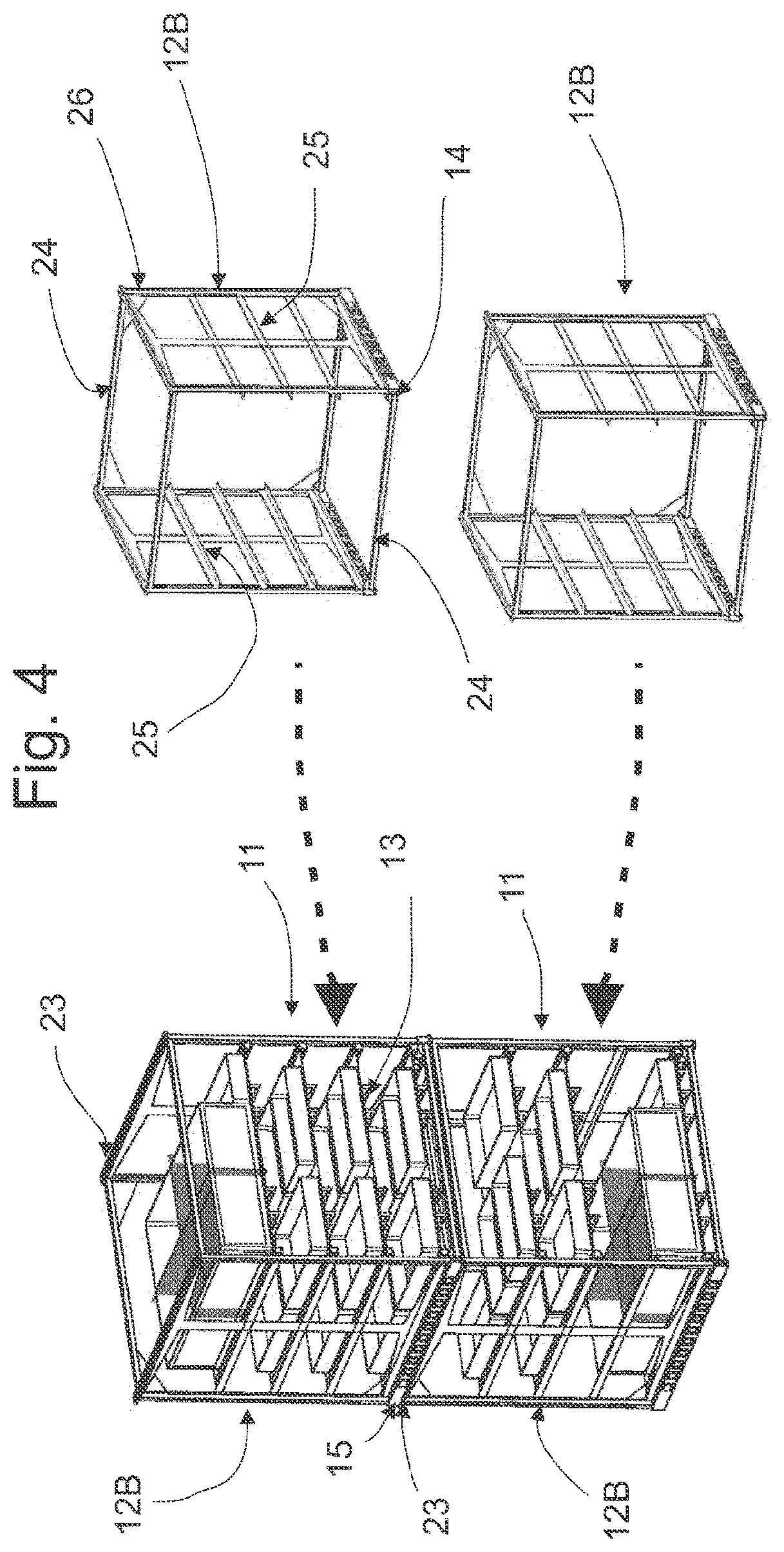 Patent US12479658 Figure 4 – Goods-storage and order-fulfillment system