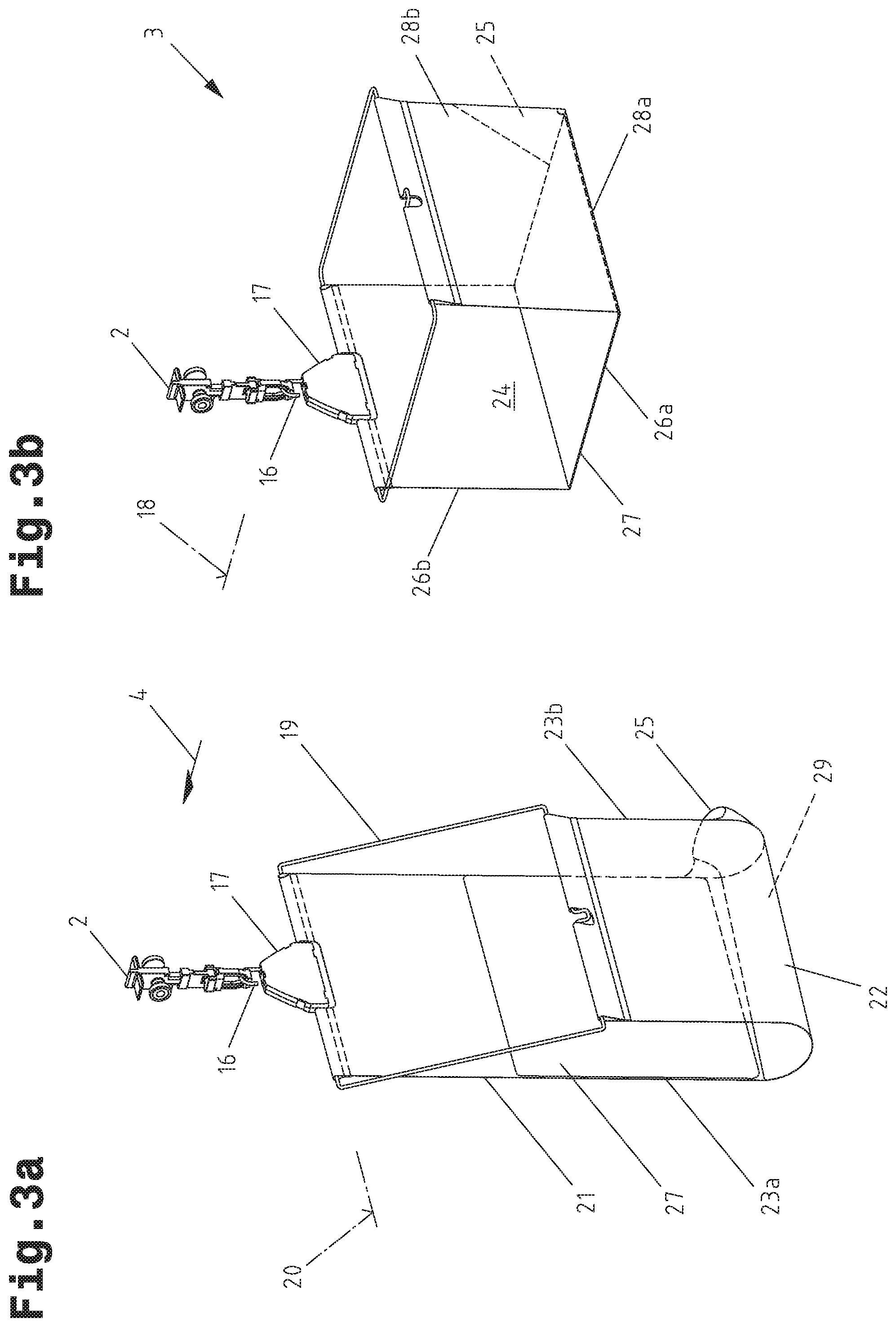 Patent US12479666 Figure 4 – Transport carrier system and overhead conveyor device comprising transport carriers for transporting suspended goods