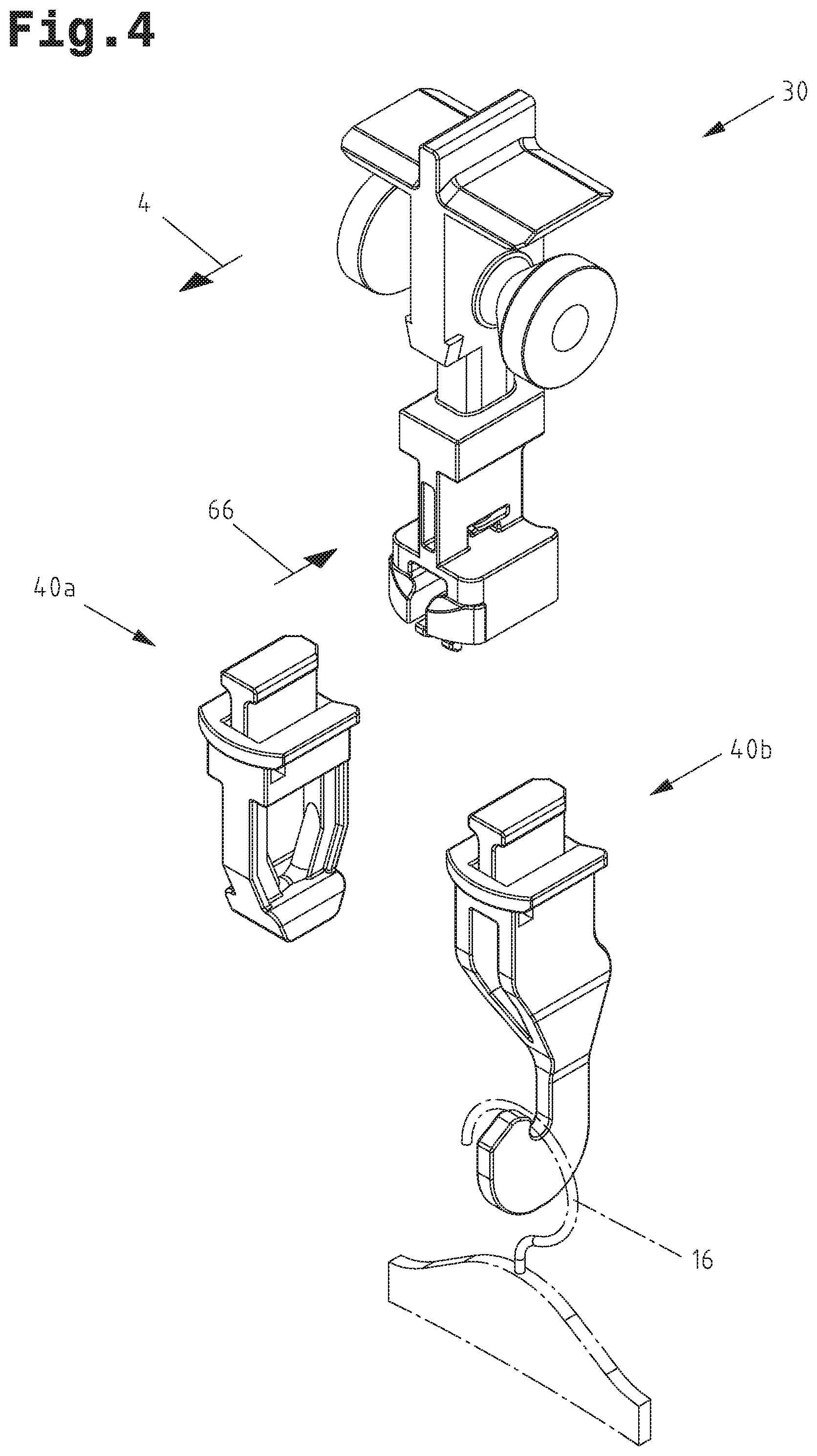 Patent US12479666 Figure 5 – Transport carrier system and overhead conveyor device comprising transport carriers for transporting suspended goods
