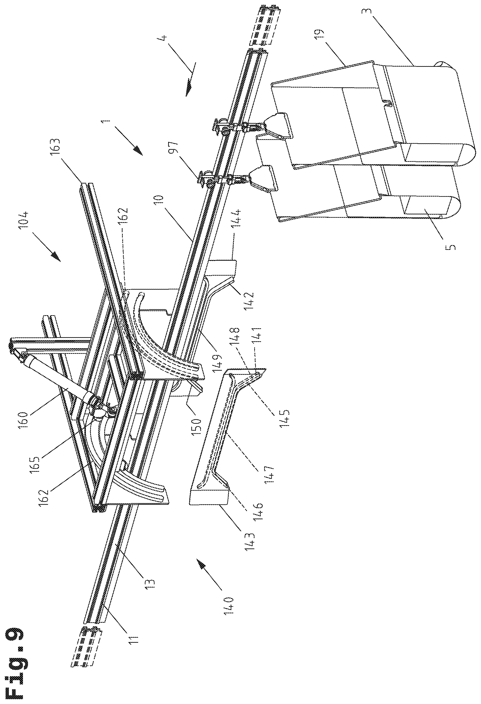 Patent US12479666 Figure 17 – Transport carrier system and overhead conveyor device comprising transport carriers for transporting suspended goods