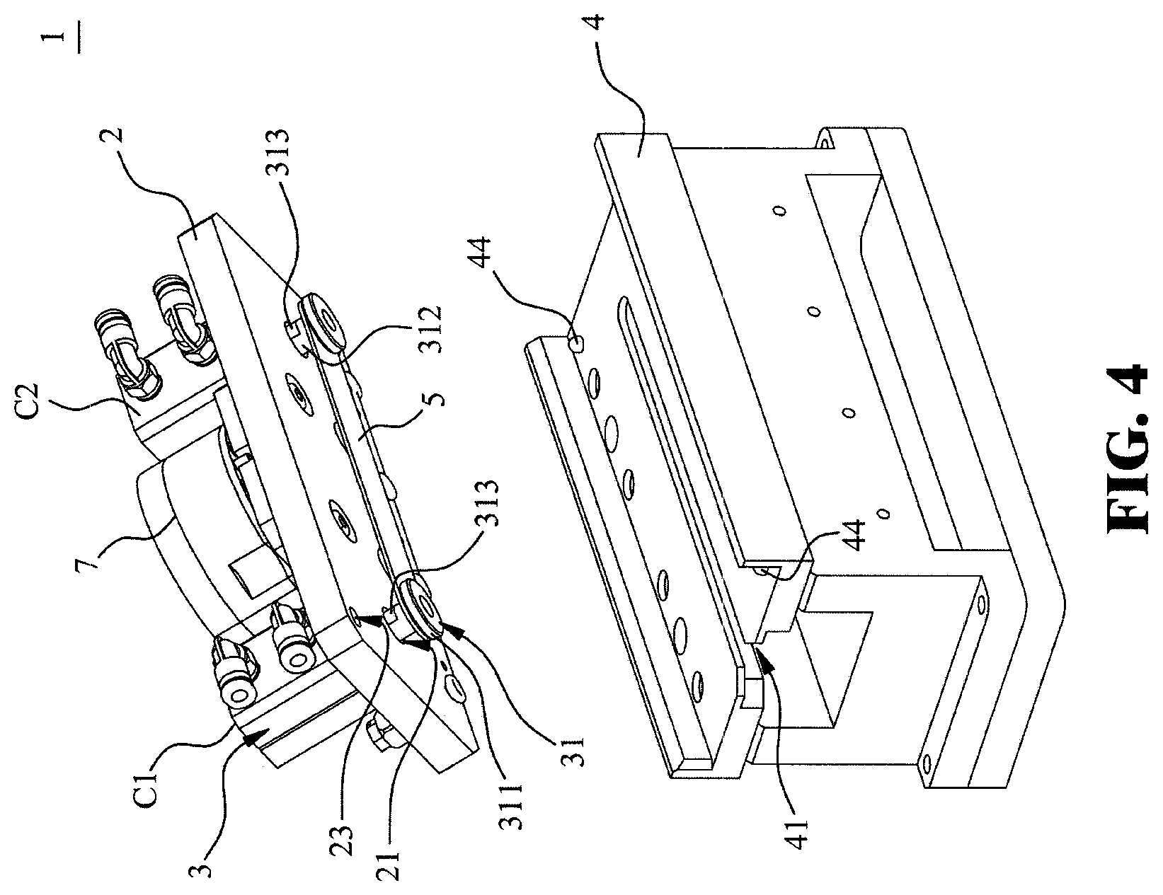Patent US12479670 Figure 3 – Quick release assembly for a pressing head and electronic device testing apparatus having the same