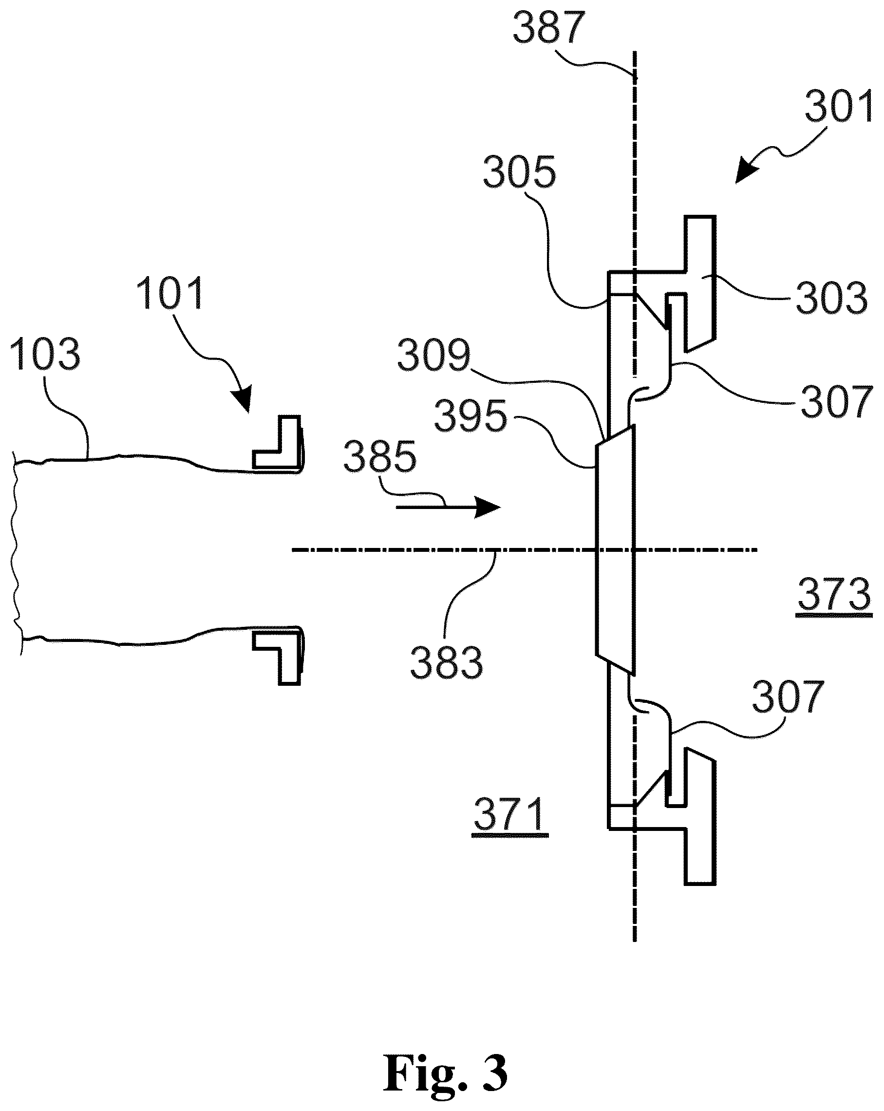 Patent US12479671 Figure 3 – Connection device for transferring bulk material goods and port system