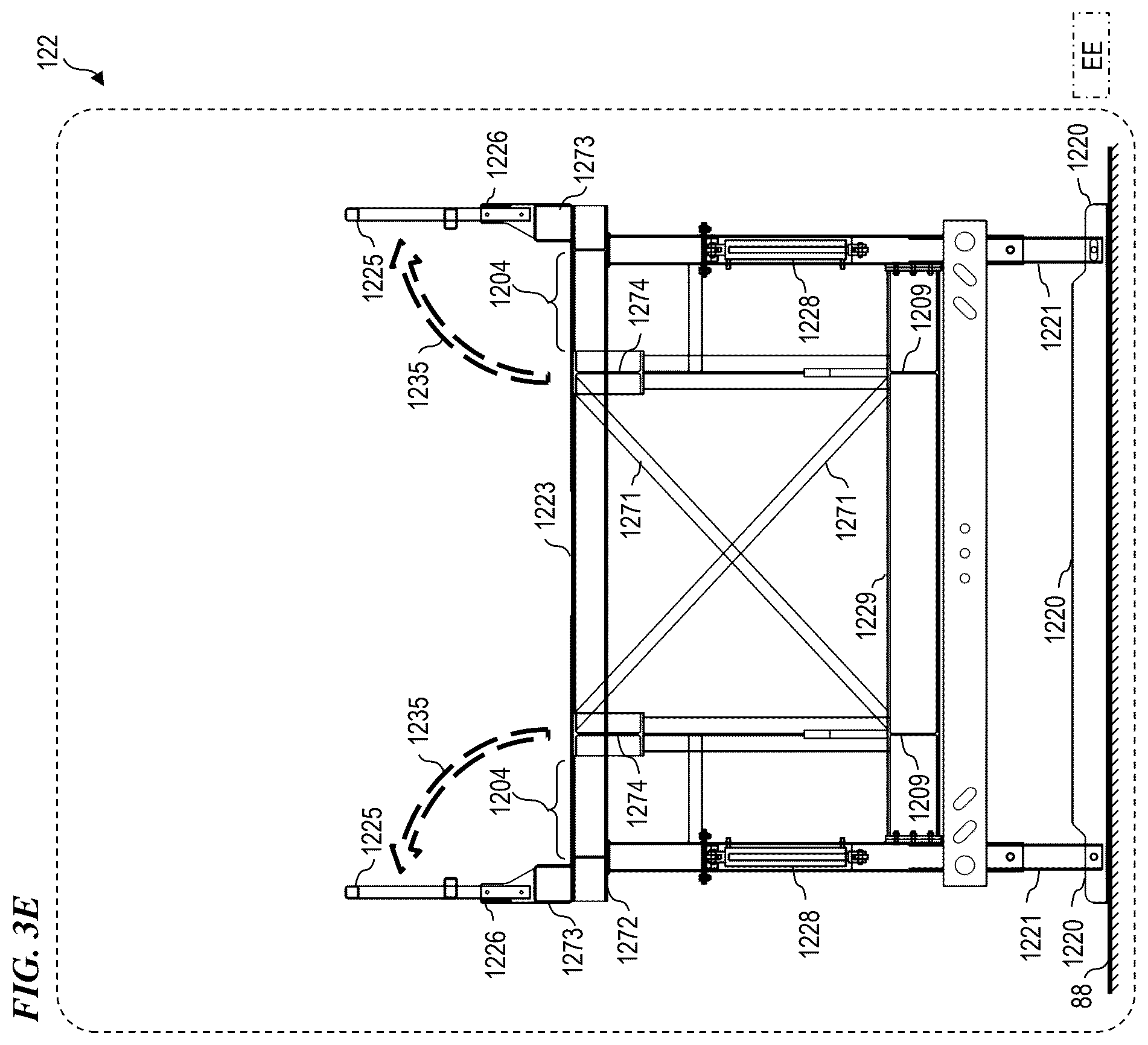 Patent US12479675 Figure 6 – Trailer-integrated drive-over sand-truck unloader system and method with safety features