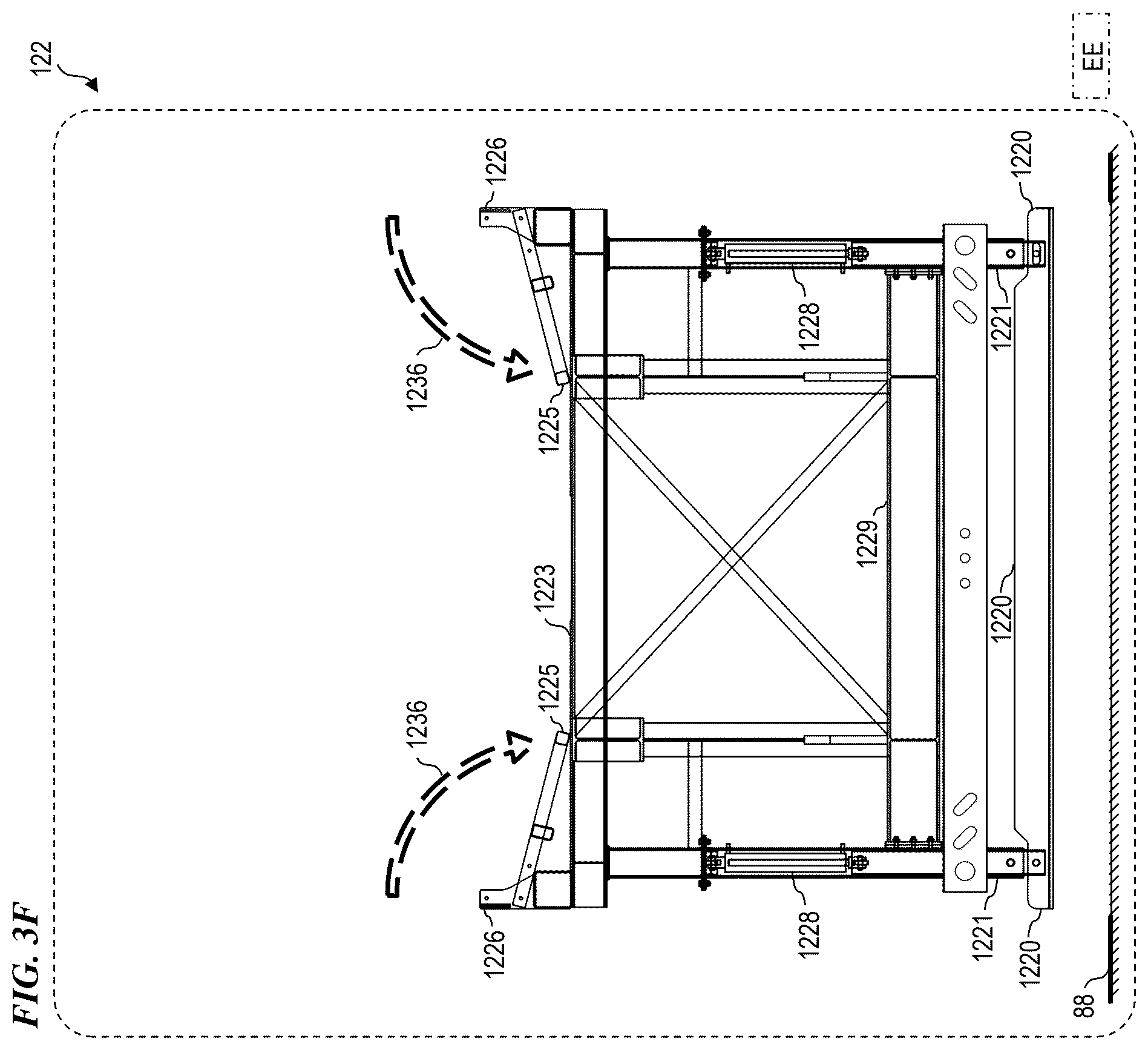 Patent US12479675 Figure 7 – Trailer-integrated drive-over sand-truck unloader system and method with safety features