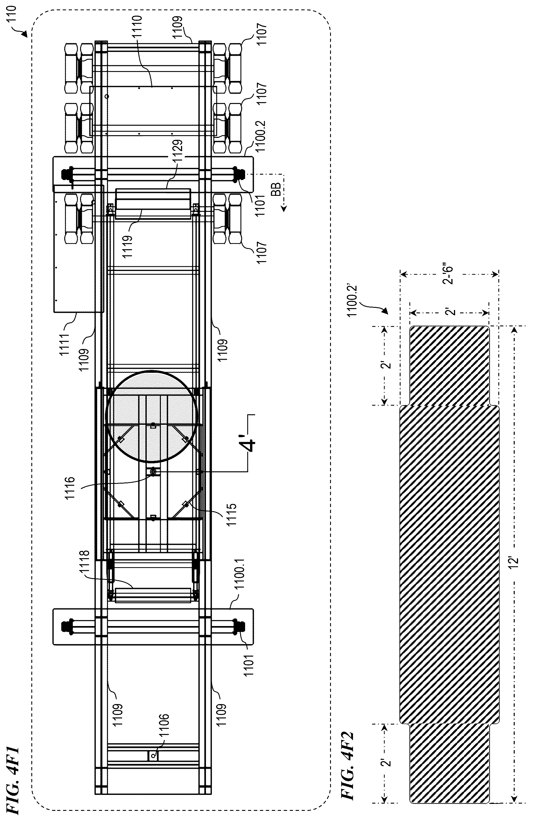 Patent US12479675 Figure 12 – Trailer-integrated drive-over sand-truck unloader system and method with safety features