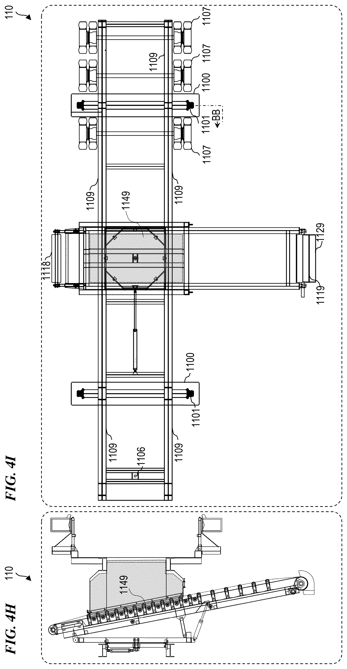 Patent US12479675 Figure 14 – Trailer-integrated drive-over sand-truck unloader system and method with safety features