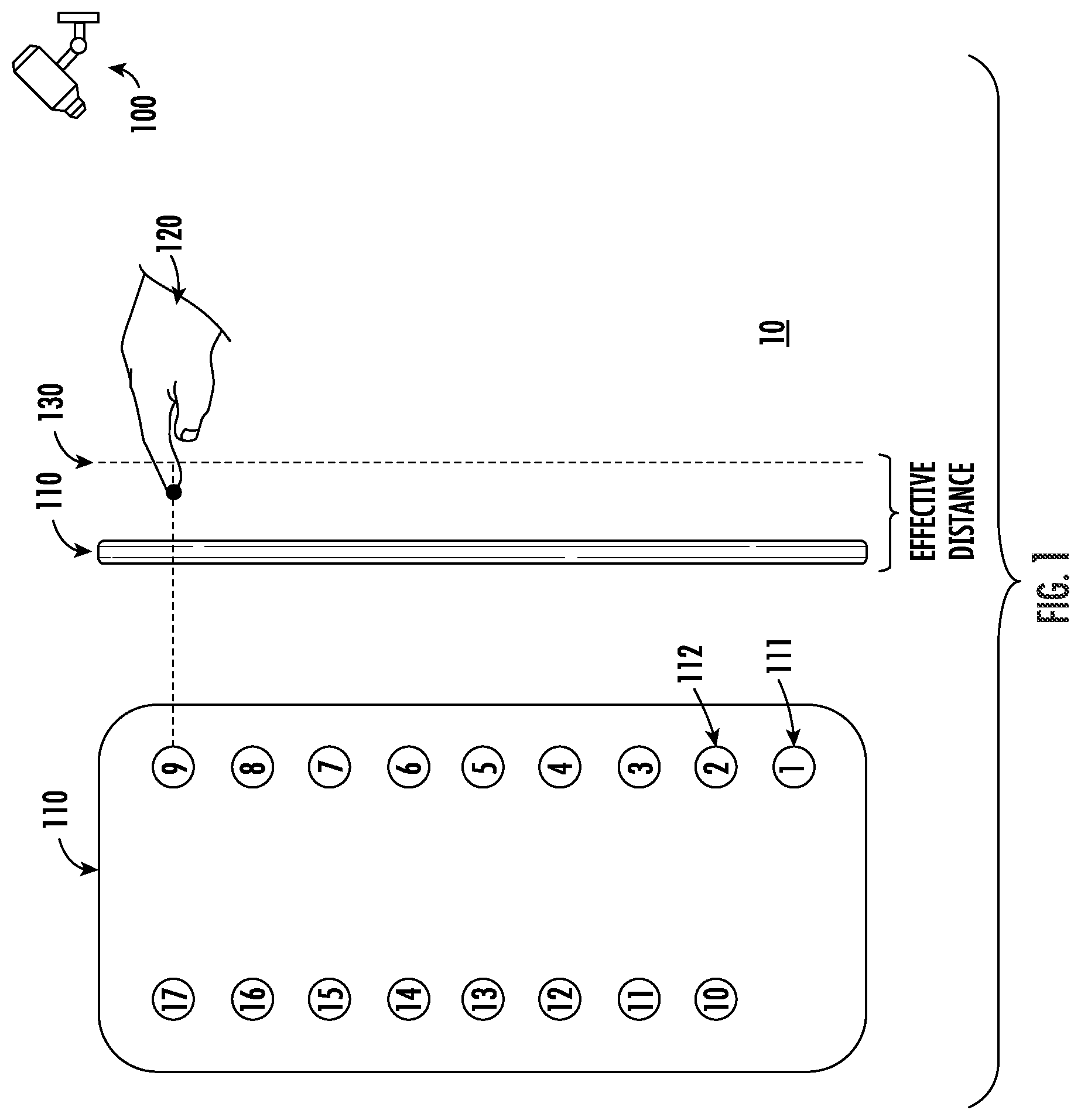 Patent US12479696 — Calibration method and system for virtual buttons, elevator and storage medium — Figure 1