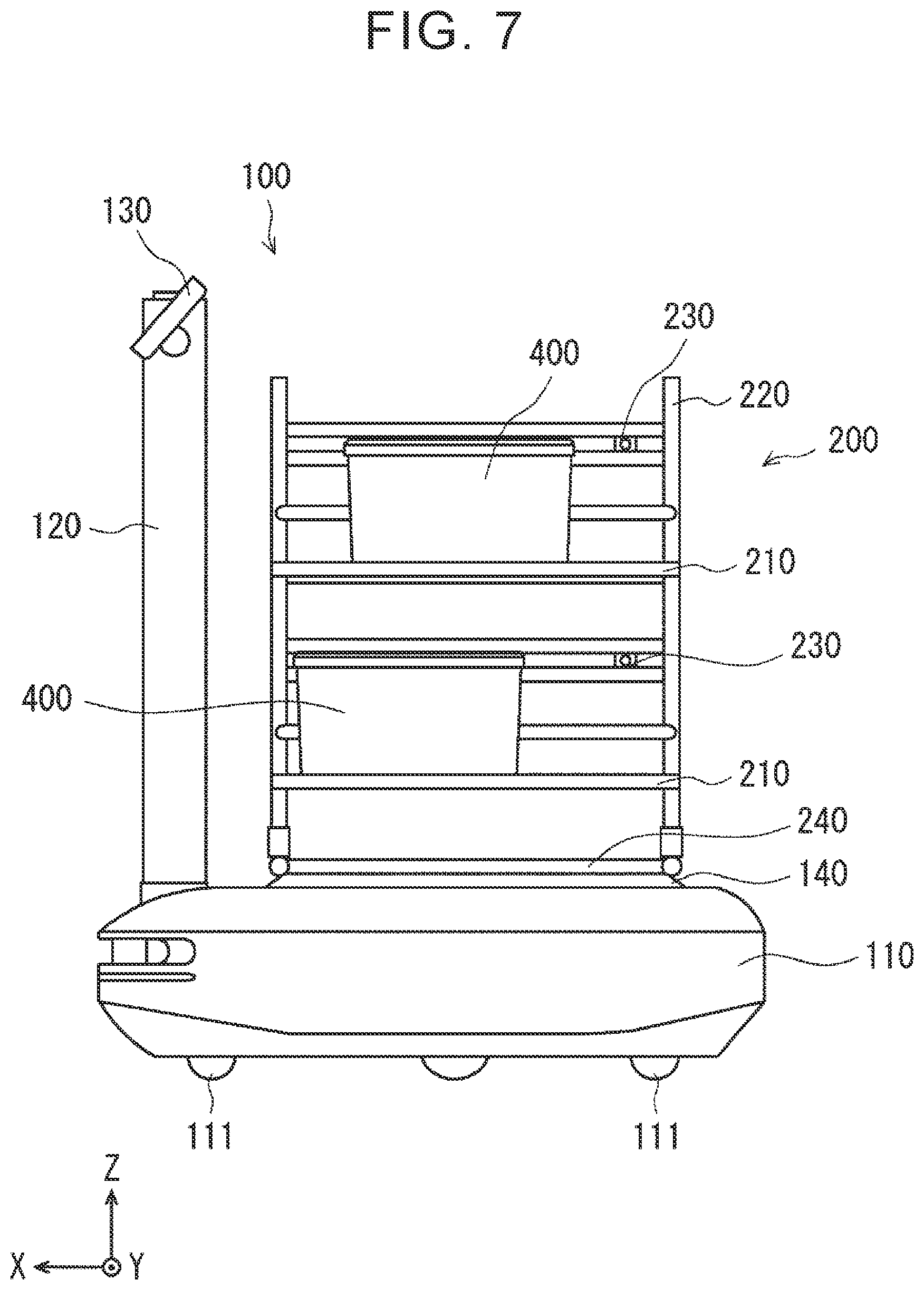 Patent US12479705 Figure 7 – Transport robot
