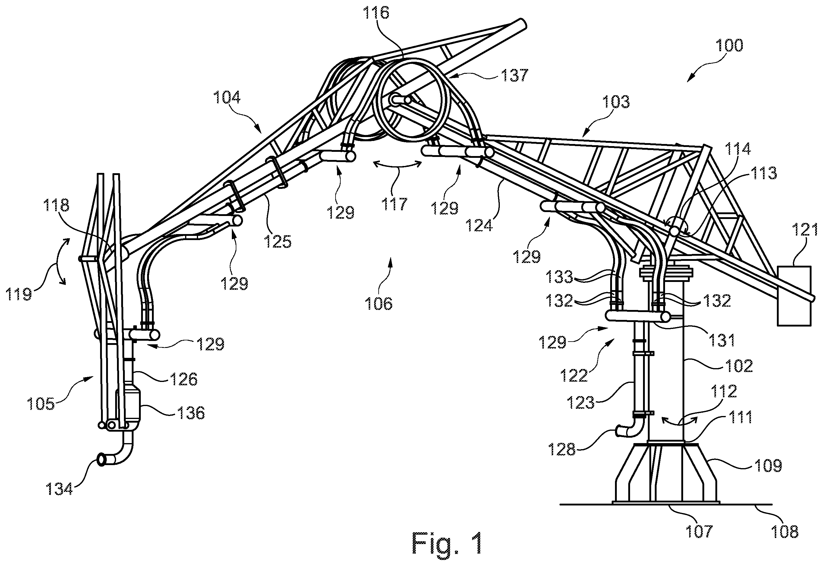 Patent US12479715 Figure 1 – Transfer device for a fluid