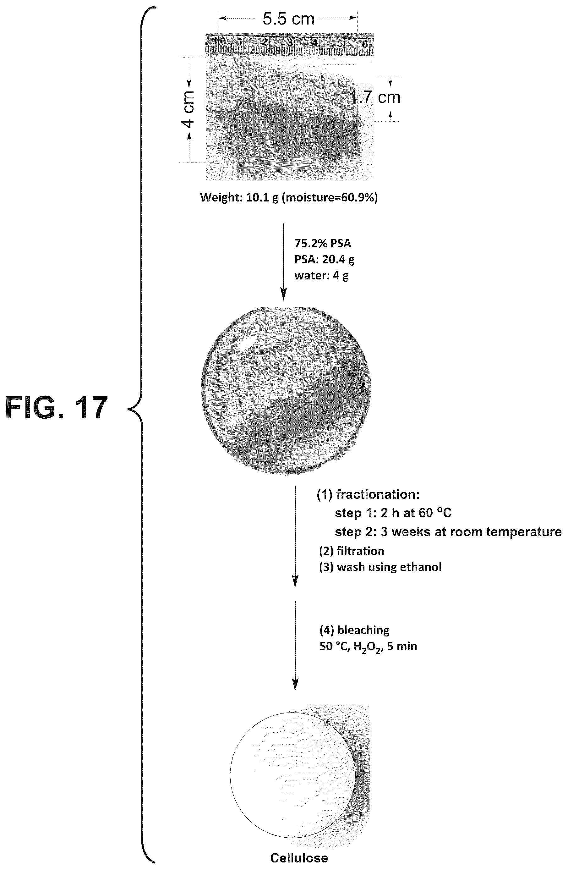 Patent US12479962 Figure 14 – Fractionation of woody biomass using phenol-4-sulfonic acid (PSA)