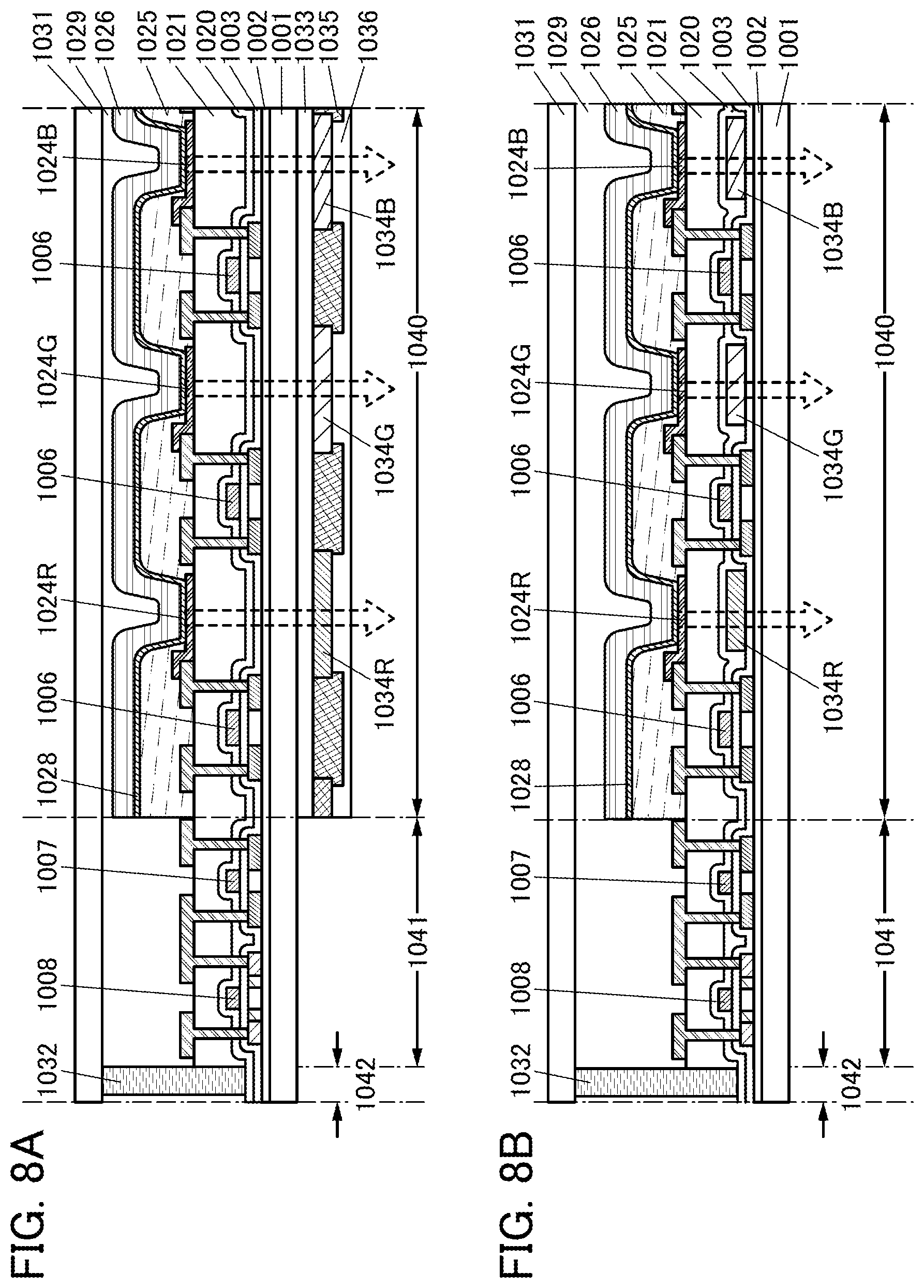 Patent US12480038 Figure 8 – Light-emitting element, display device, electronic device, and lighting device
