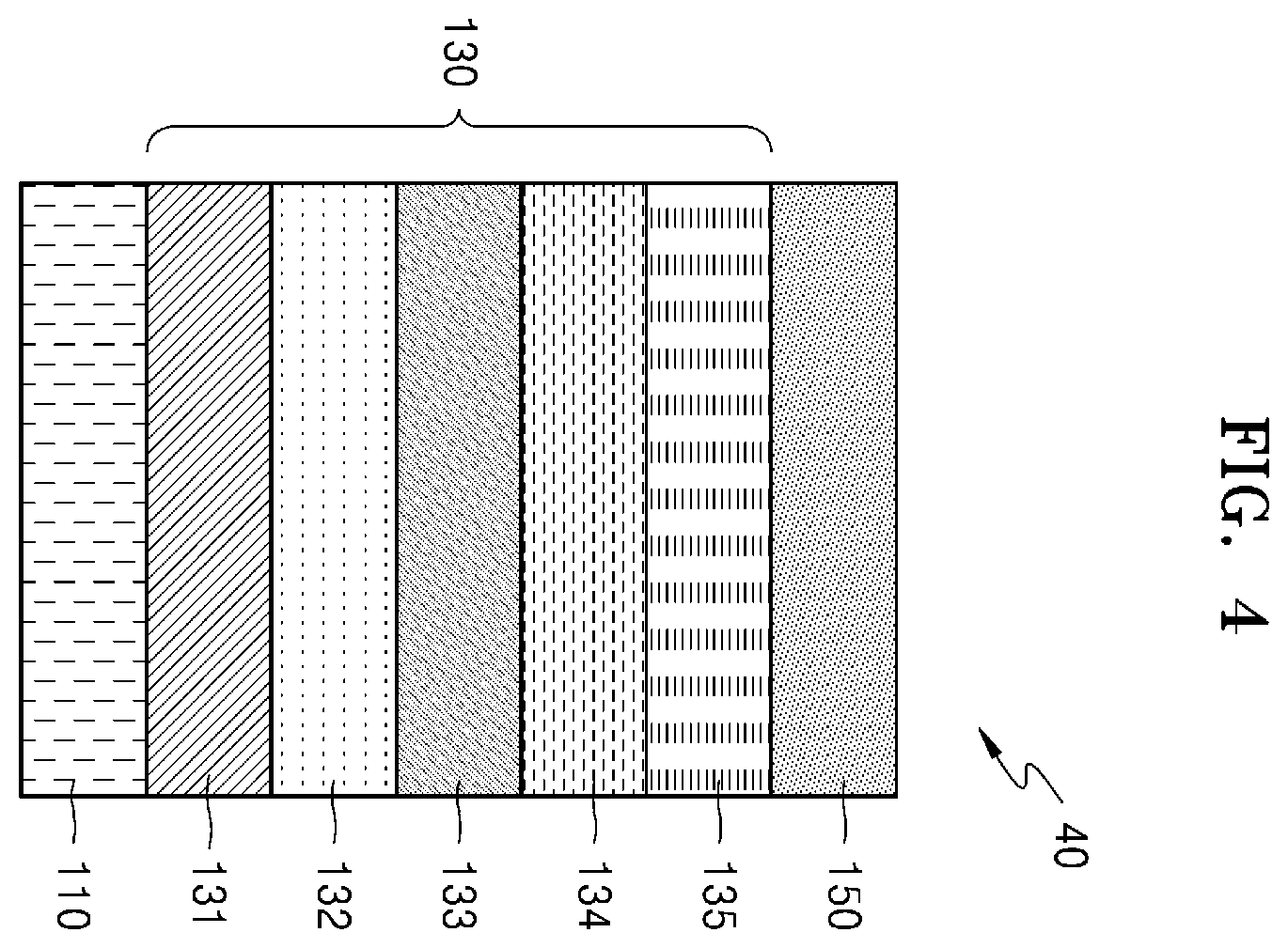 Patent US12480039 Figure 4 – Light-emitting device having improved luminescence efficiency and lifespan and an electronic apparatus including the light-emitting device